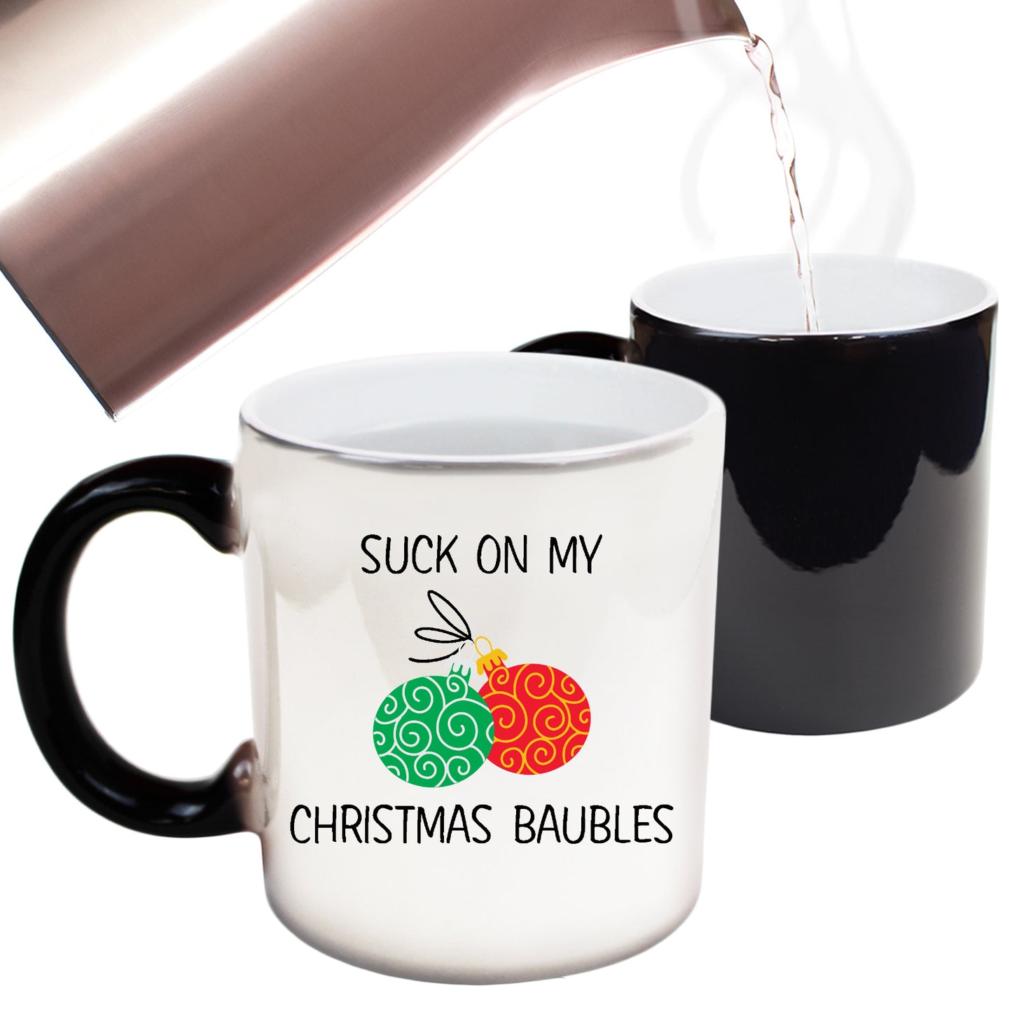 Xmas Suck On My Christmas Baubles - Funny Colour Changing Mug