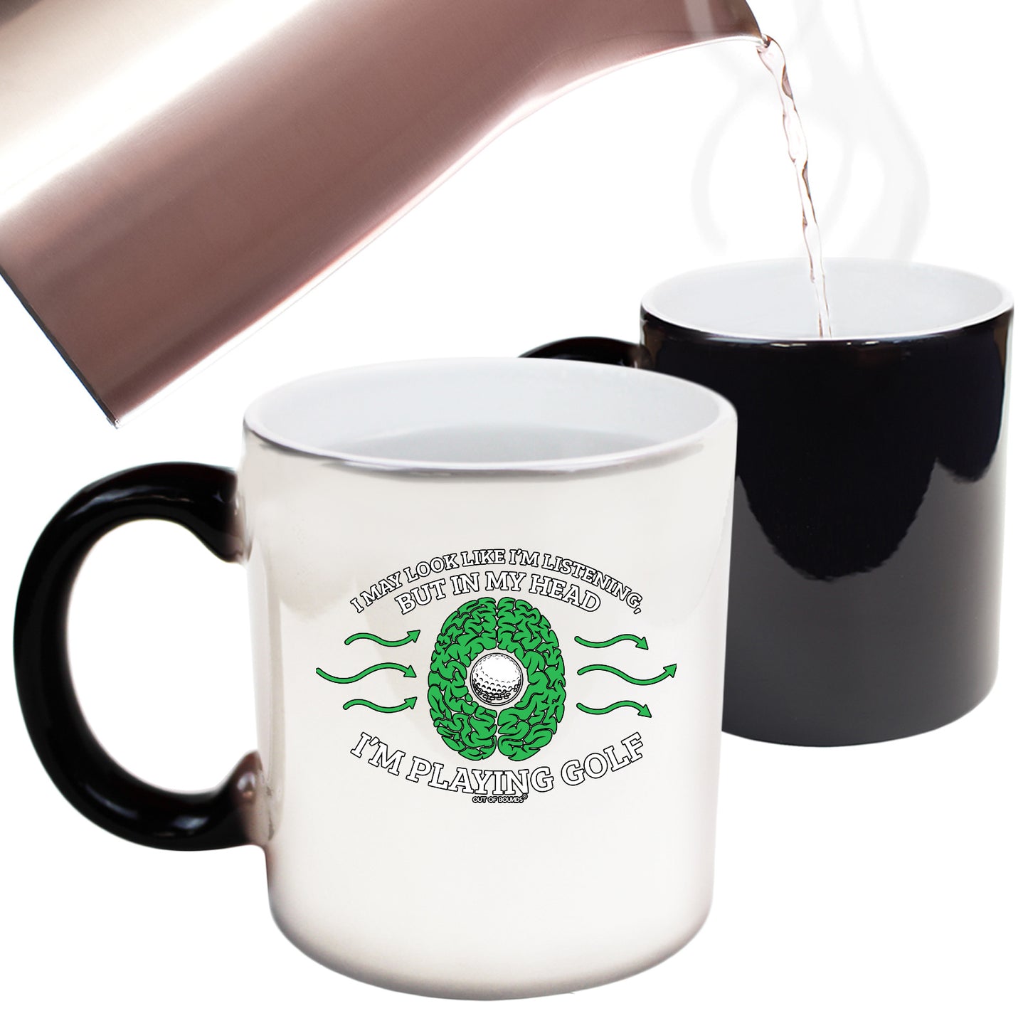 Oob I May Look Like Im Listening Golf - Funny Colour Changing Mug