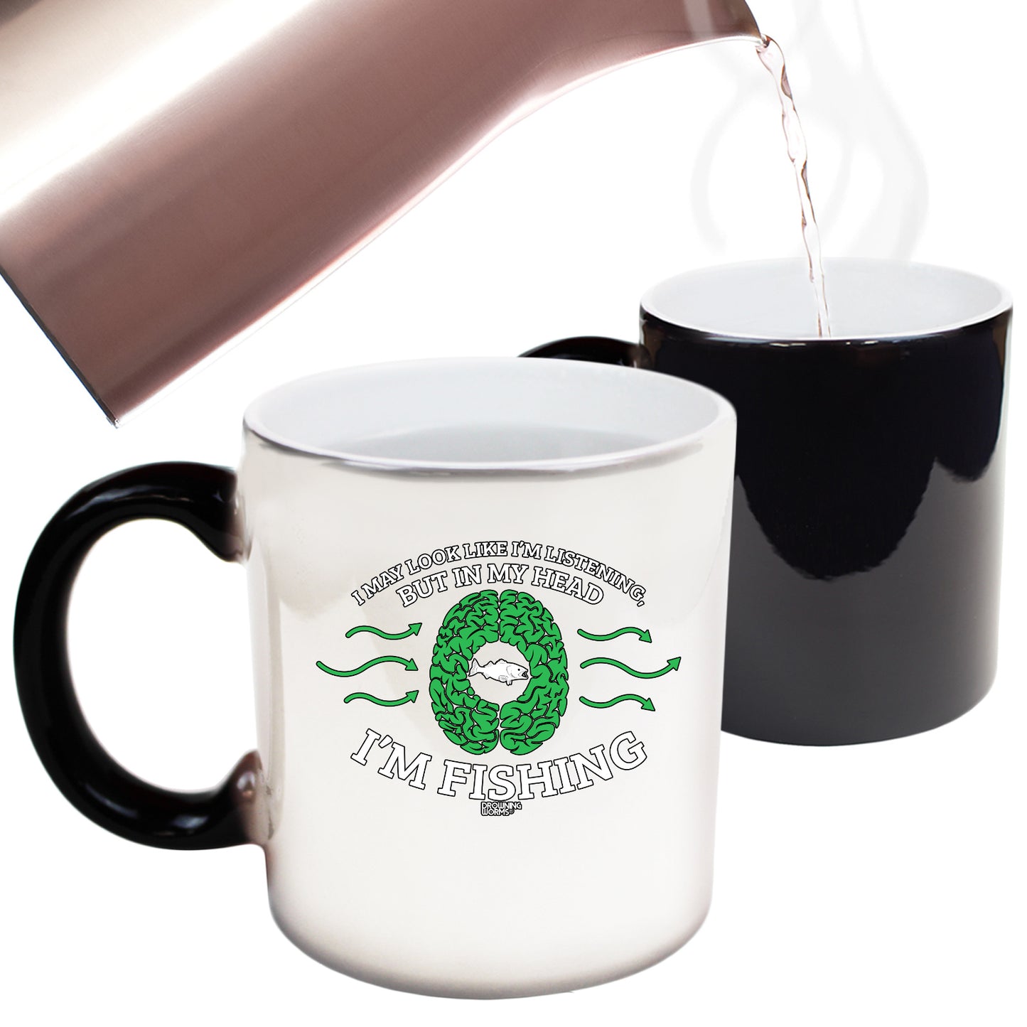 Dw I May Look Like Im Listening Fishing - Funny Colour Changing Mug
