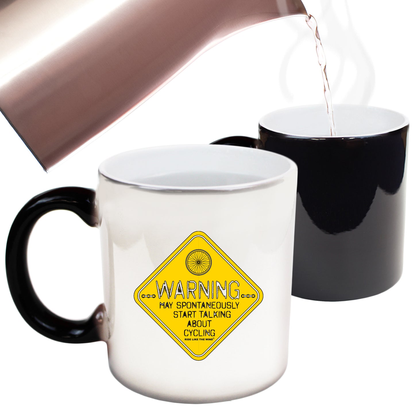 Rltw Warning May Spontaneously Start Talking About Cycling - Funny Colour Changing Mug