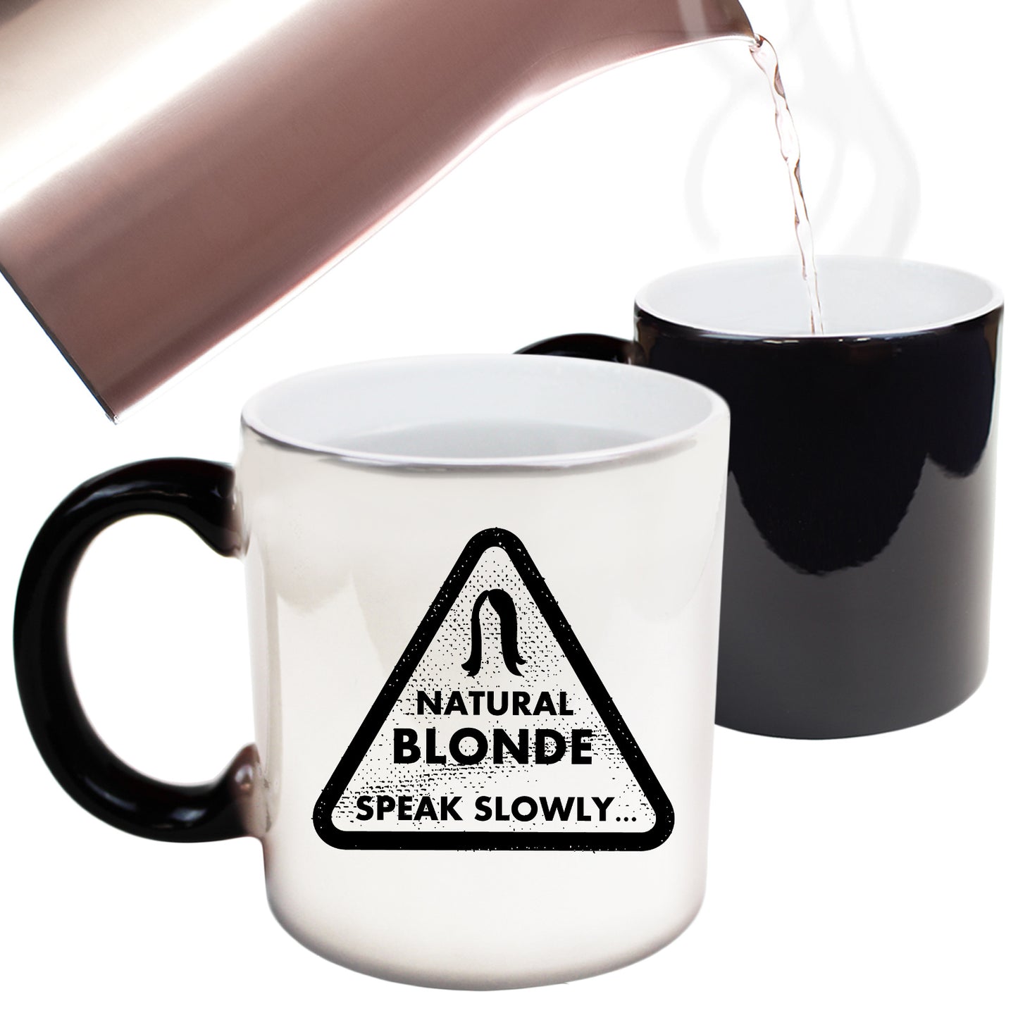 Natural Blonde Speak Slowly - Funny Colour Changing Mug
