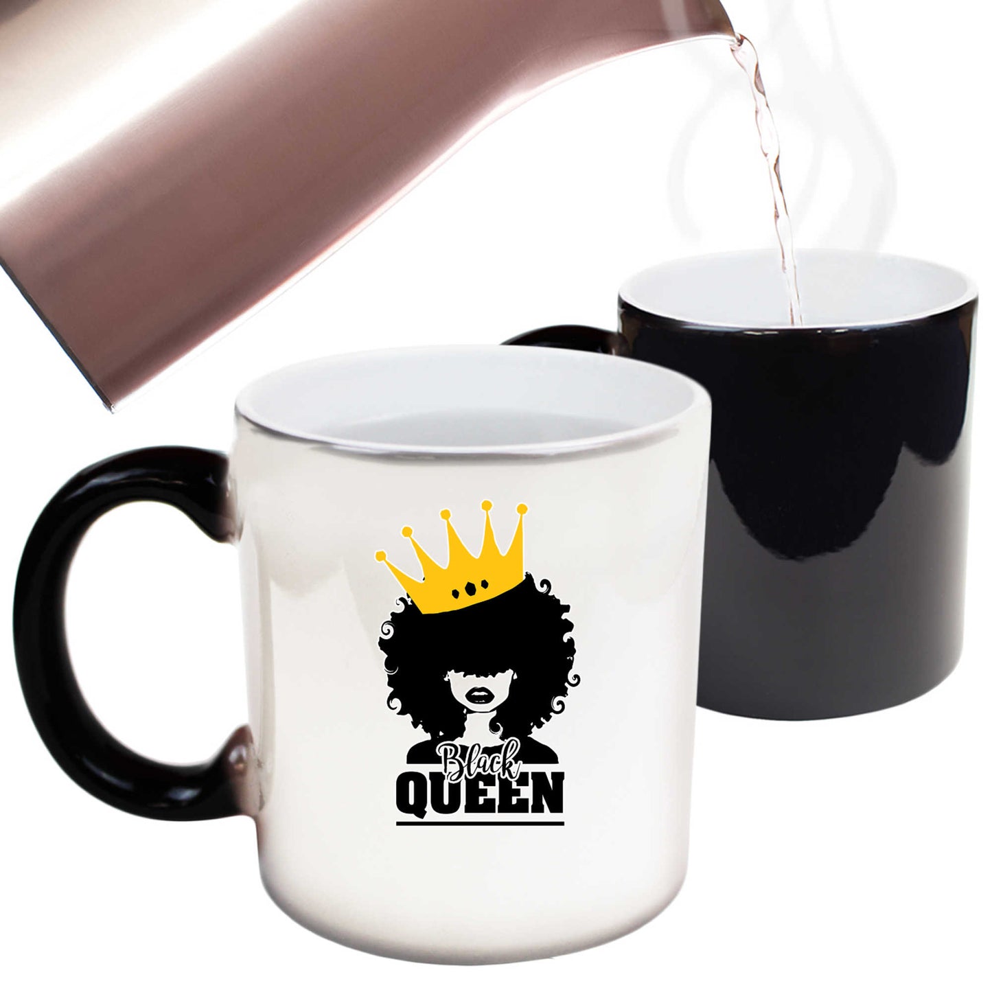 Black Queen Afro - Funny Colour Changing Mug