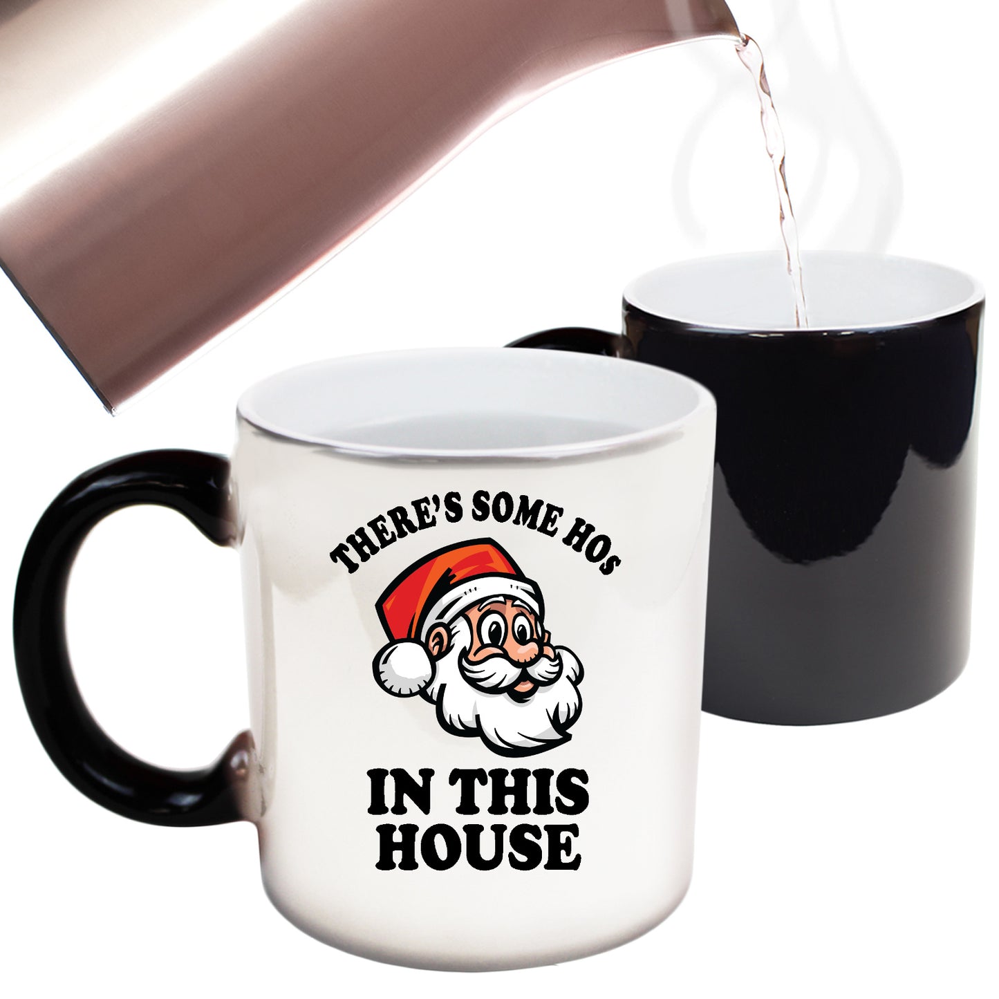 Christmas Xmas Theres Some Hos In This House - Funny Colour Changing Mug