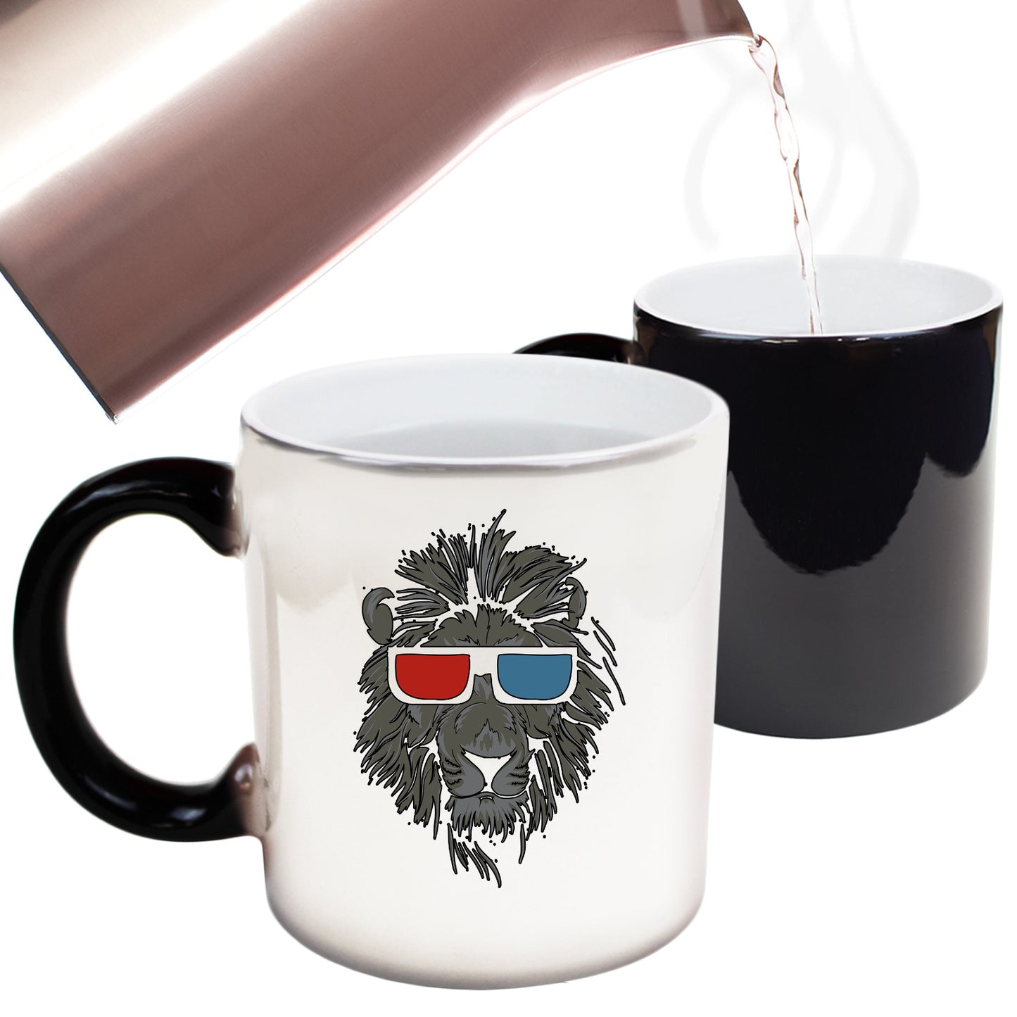 Cool Lion 3D Glasses Animal - Funny Colour Changing Mug
