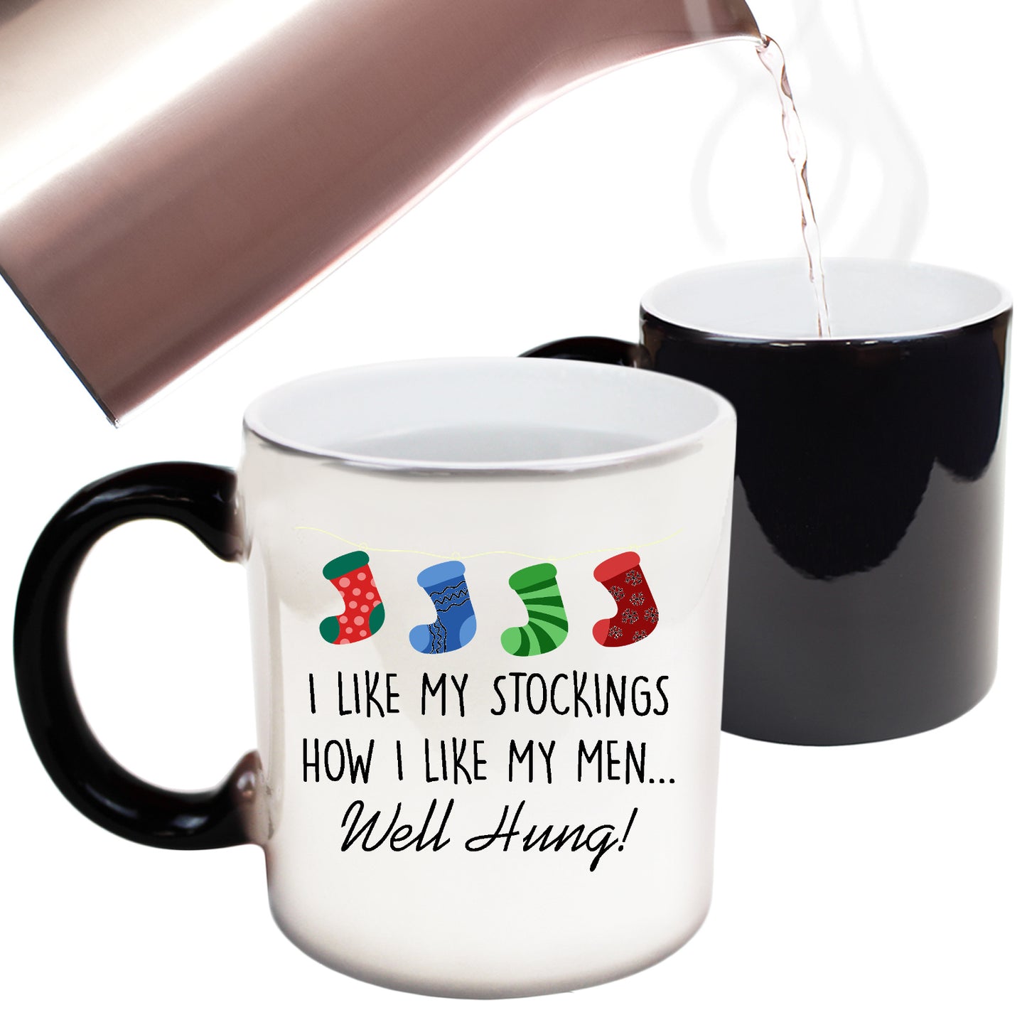 Christmas Xmas I Like My Stockings Well Hung - Funny Colour Changing Mug