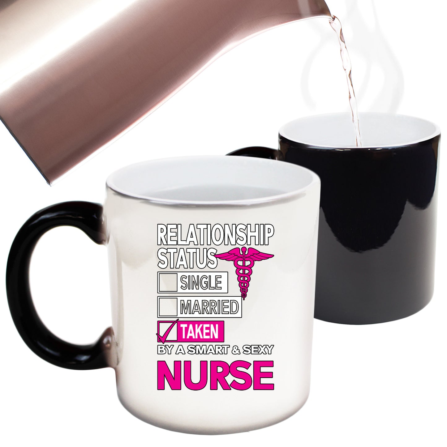 Nurse Relationship Status Single Married Taken - Funny Colour Changing Mug
