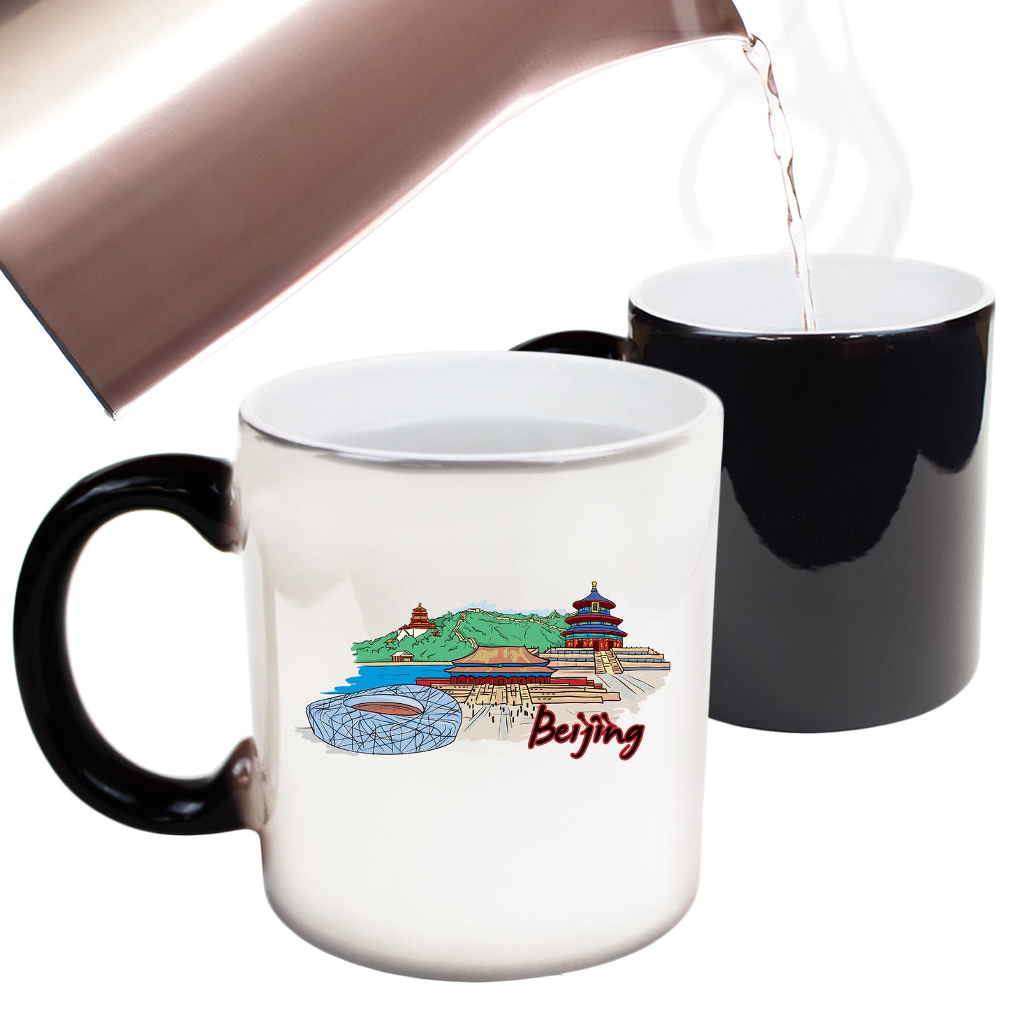Beijing China Country Flag Destination - Funny Colour Changing Mug