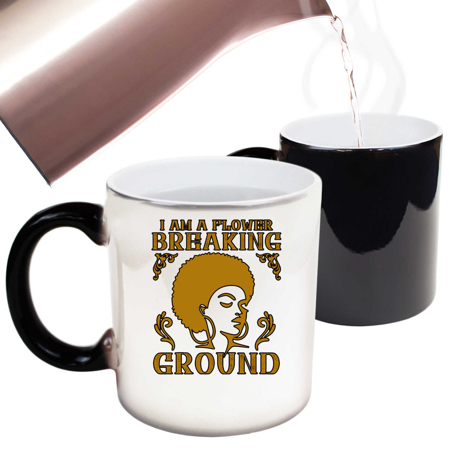 I Am A Flower Breaking Ground Afro - Funny Colour Changing Mug