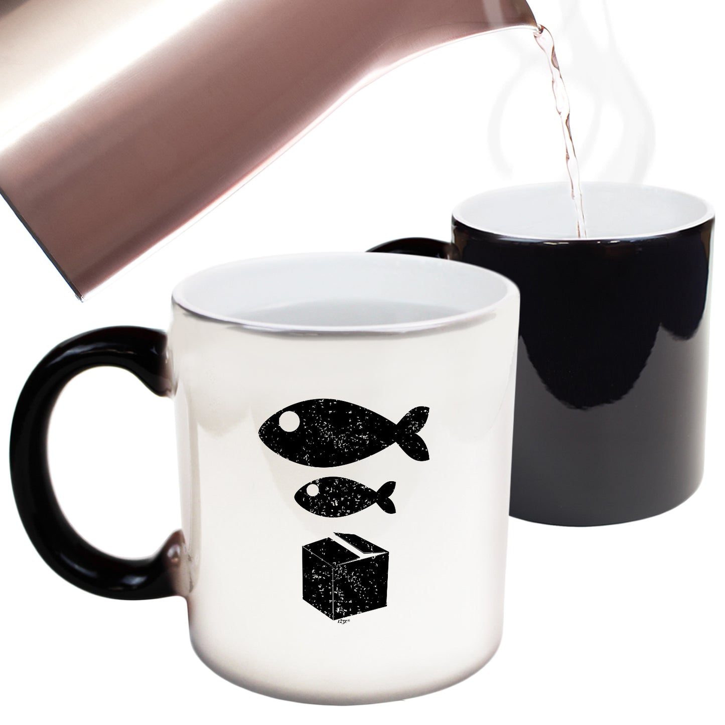 Rave Big Fish Little Fish Cardboard Box - Funny Colour Changing Mug