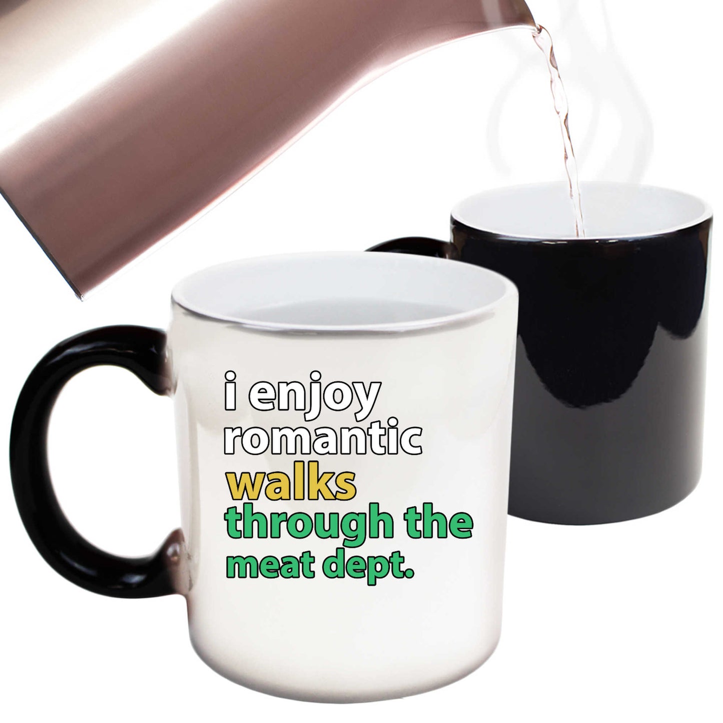 Bbq Romantic Walks Meat Dept Meat Smoking - Funny Colour Changing Mug