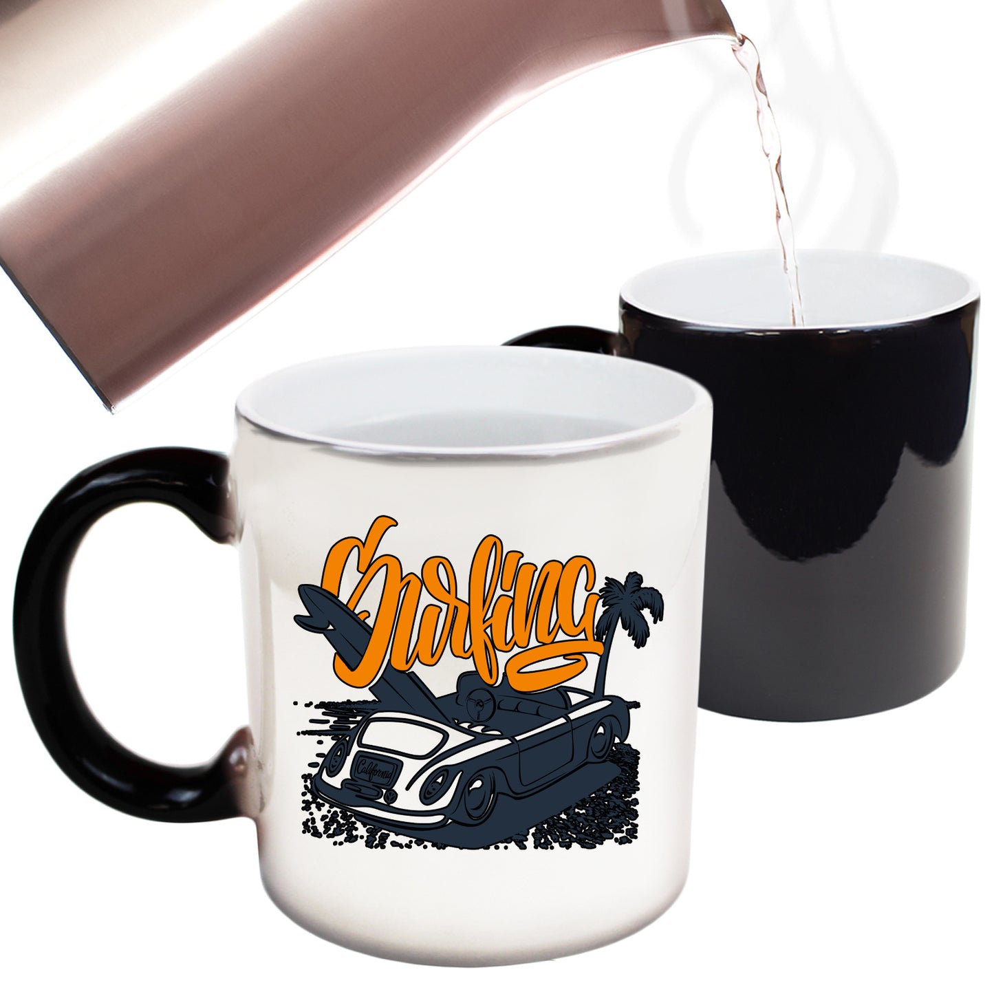 Surfing California Surf Car - Funny Colour Changing Mug