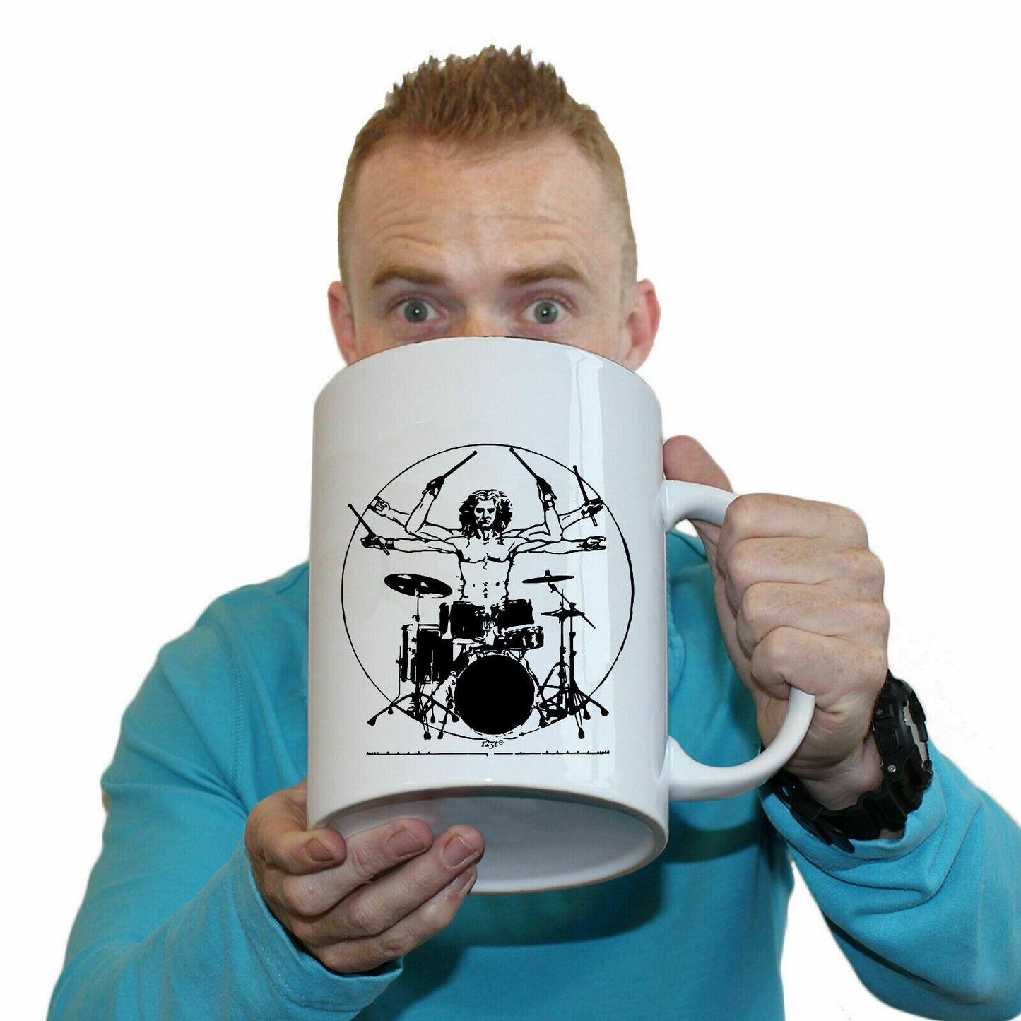 Leonardo Drummer Black - Funny Giant 2 Litre Mug
