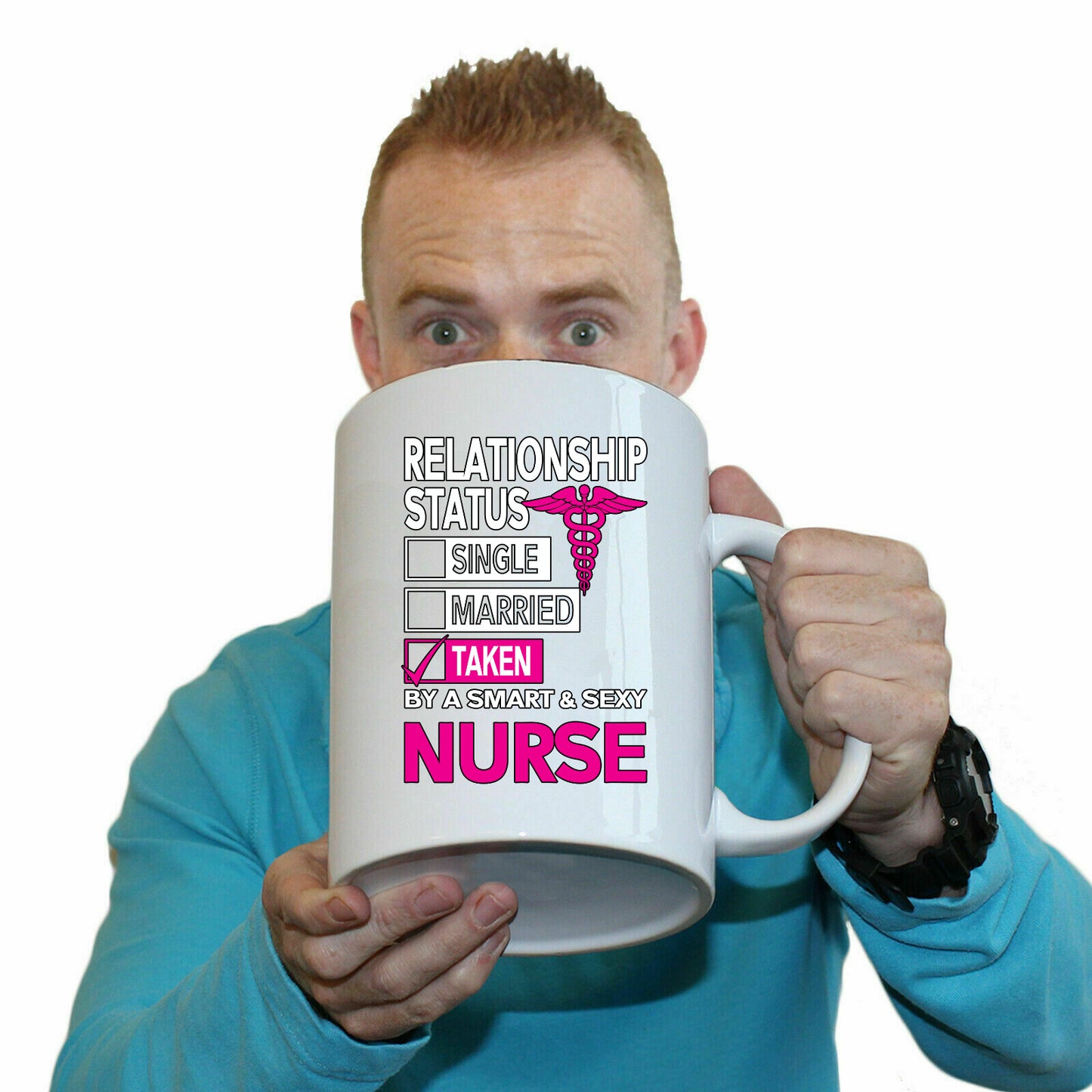 Nurse Relationship Status Single Married Taken - Funny Giant 2 Litre Mug