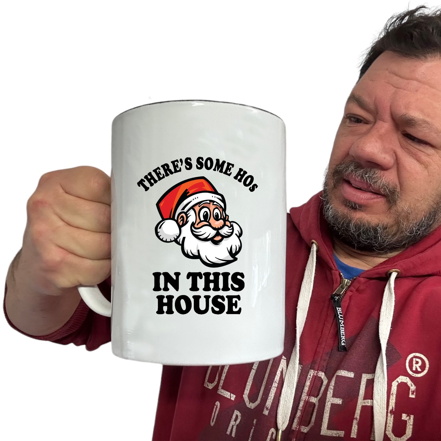 Christmas Xmas Theres Some Hos In This House - Funny Giant 2 Litre Mug