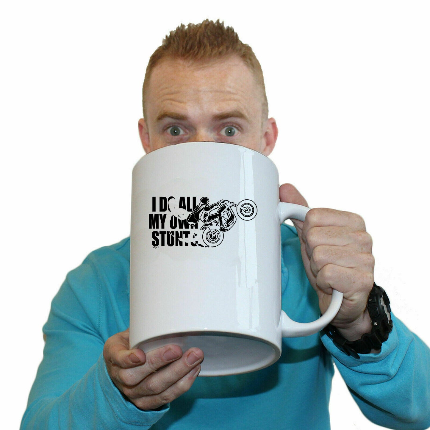 Motorbike Do All My Own Stunts - Funny Giant 2 Litre Mug