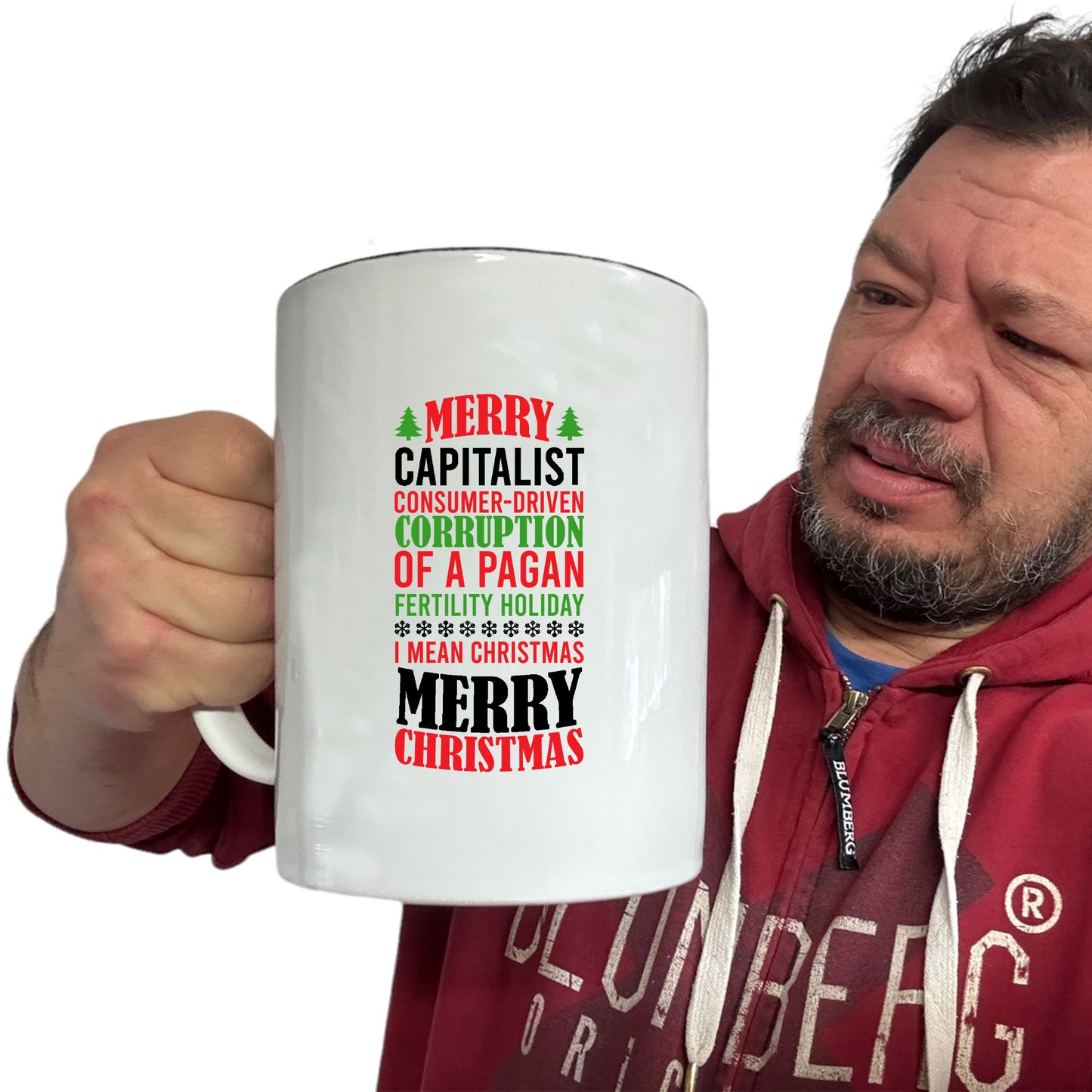 Christmas Xmas Merry Capitalist Consumer Driven Corruption - Funny Giant 2 Litre Mug