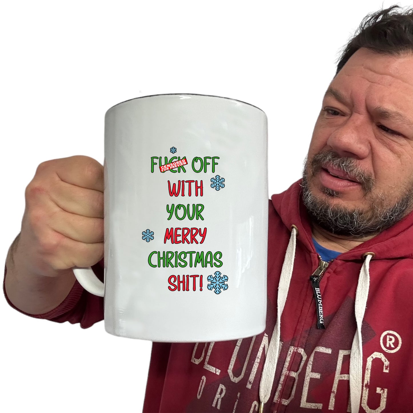 Xmas F Ck Off With Your Merry Christmas Shit - Funny Giant 2 Litre Mug