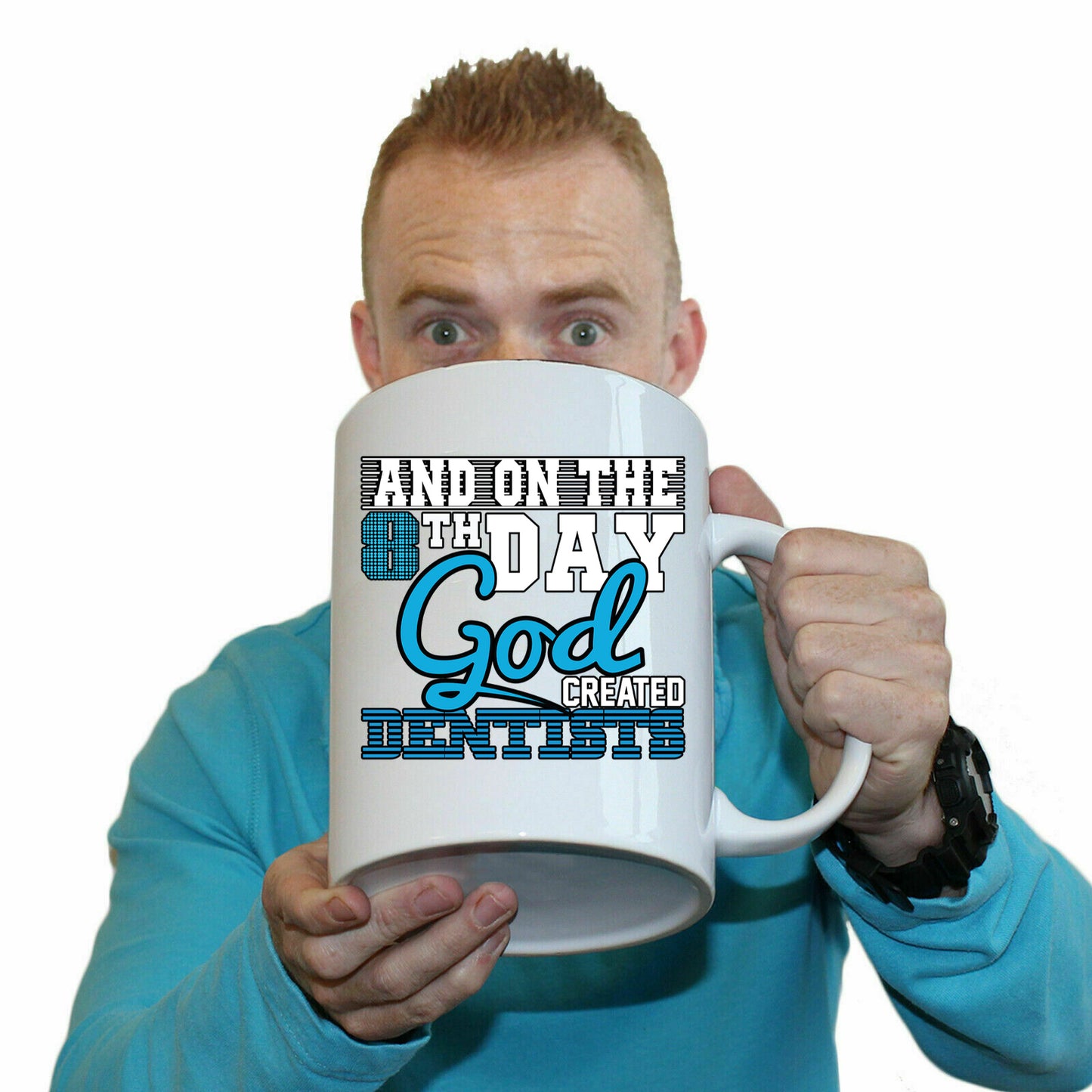 8Th Day God Created Dentists Dentist - Funny Giant 2 Litre Mug