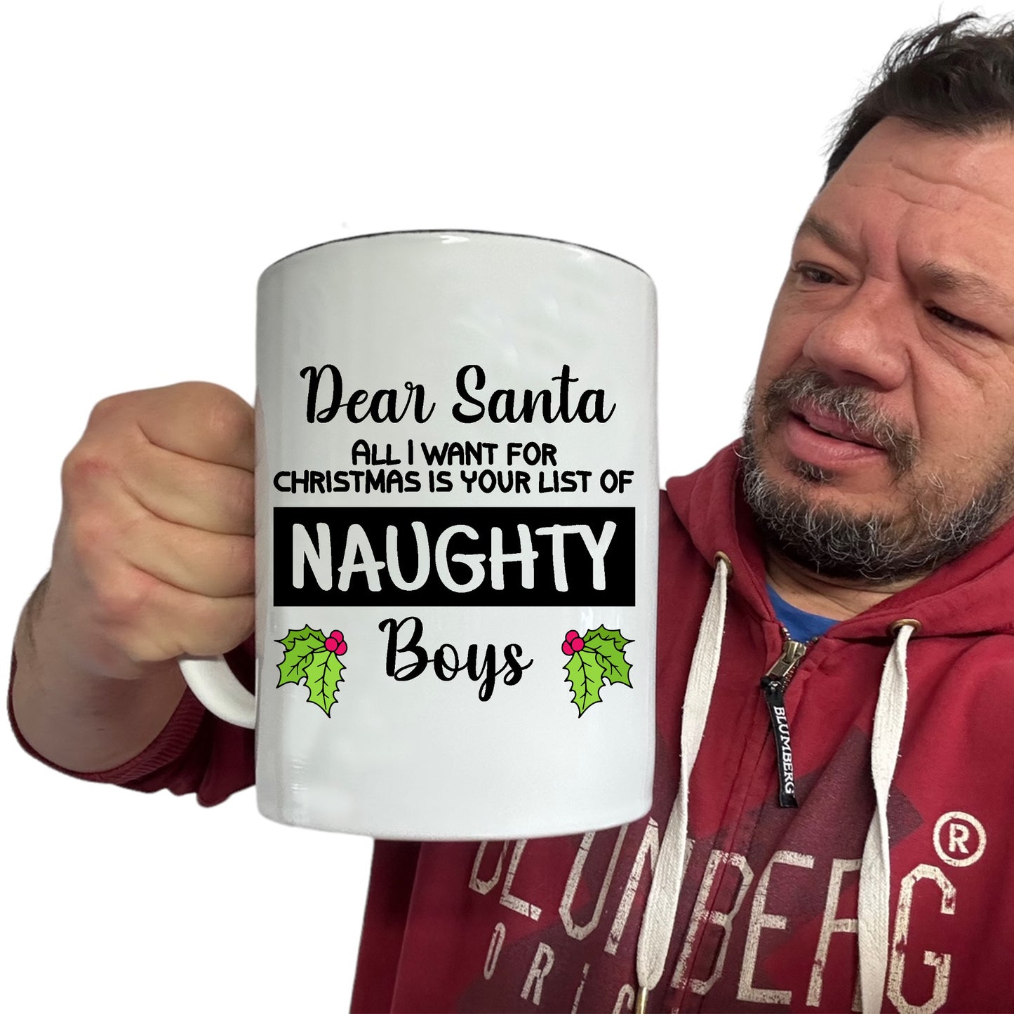Christmas Xmas Dear Santa All I Want Naughty Boys - Funny Giant 2 Litre Mug