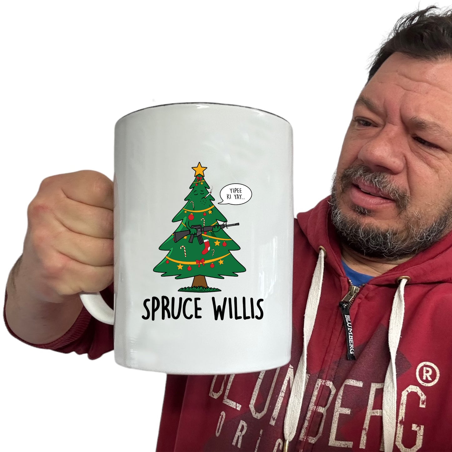 Christmas Xmas Spruce Willis - Funny Giant 2 Litre Mug