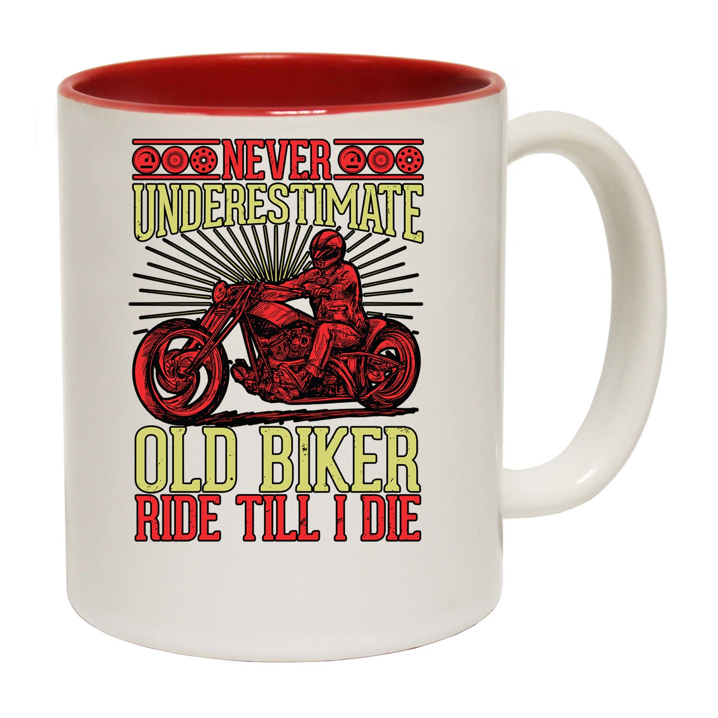 Never Underestimate Old Miker Motorbike Motorcycle - Funny Coffee Mug