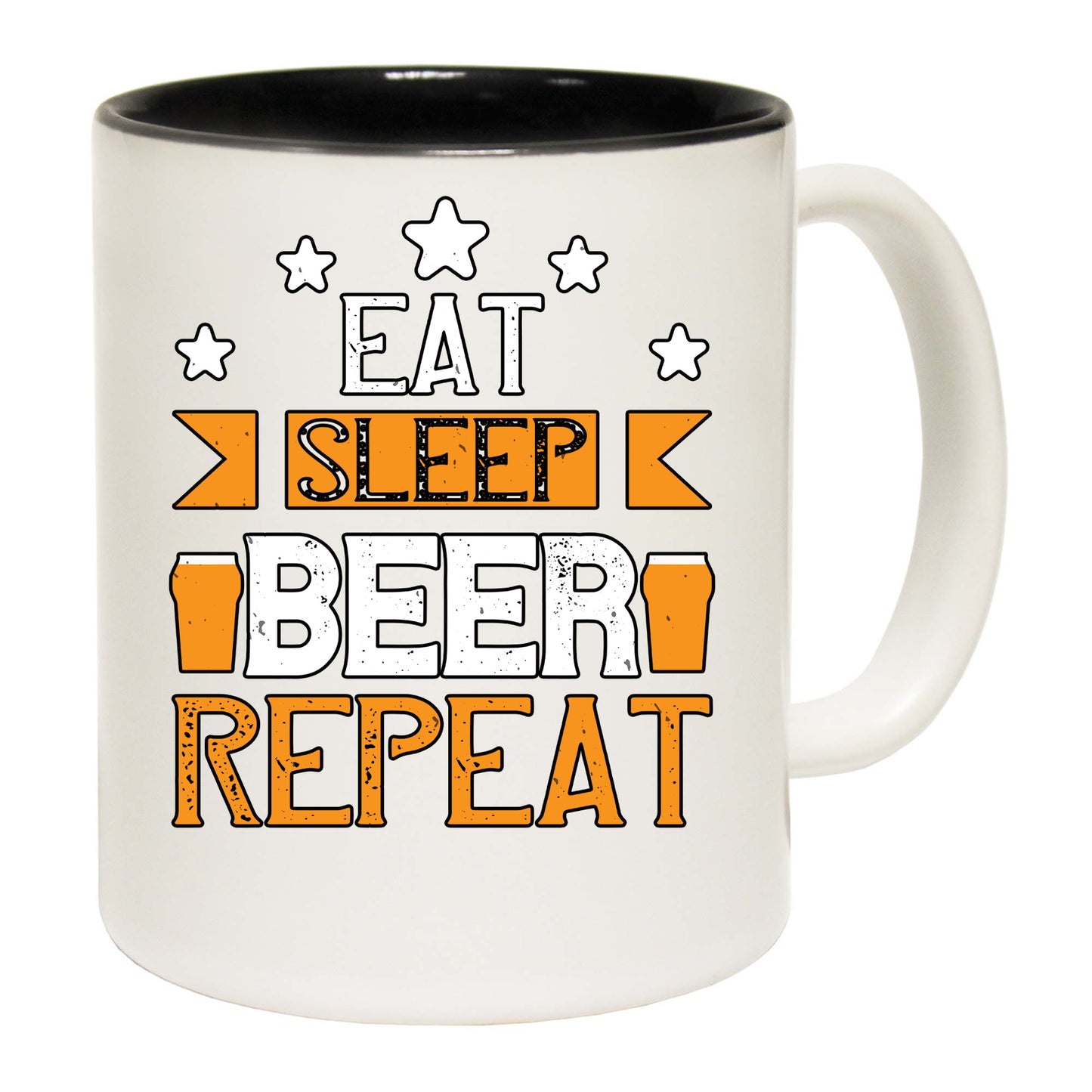 Eat Sleep Beer Repeat - Funny Coffee Mug