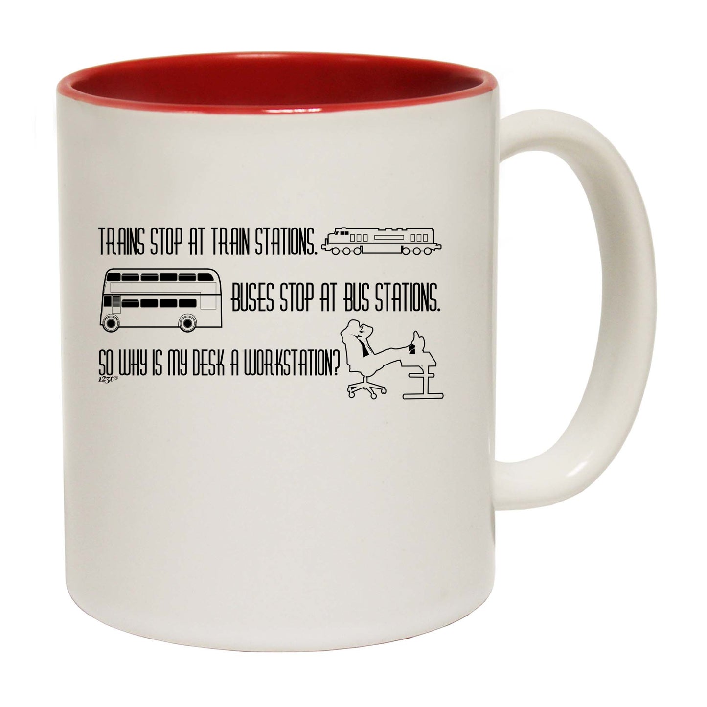 Trains Stop At Train Stations Workstation - Funny Coffee Mug