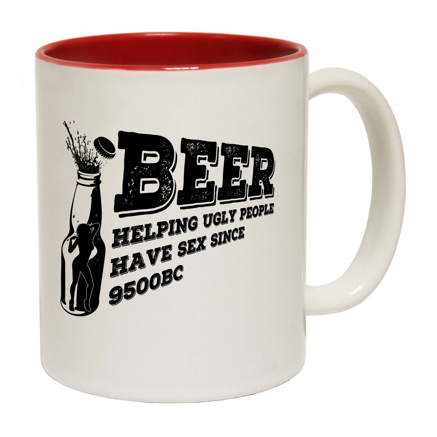 Beer Helping Ugly People Have Since 9500Bc - Funny Coffee Mug