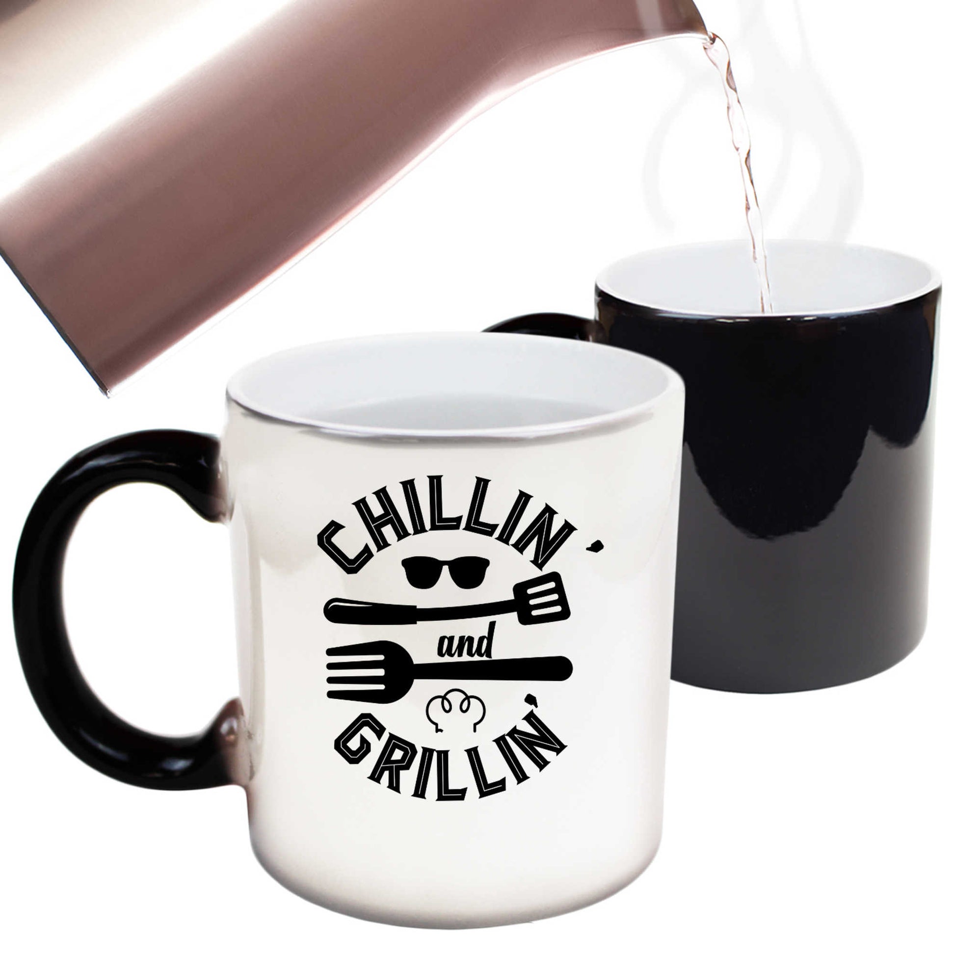 Chillin And Grillin Outdoor Summer Bbq - Funny Colour Changing Mug