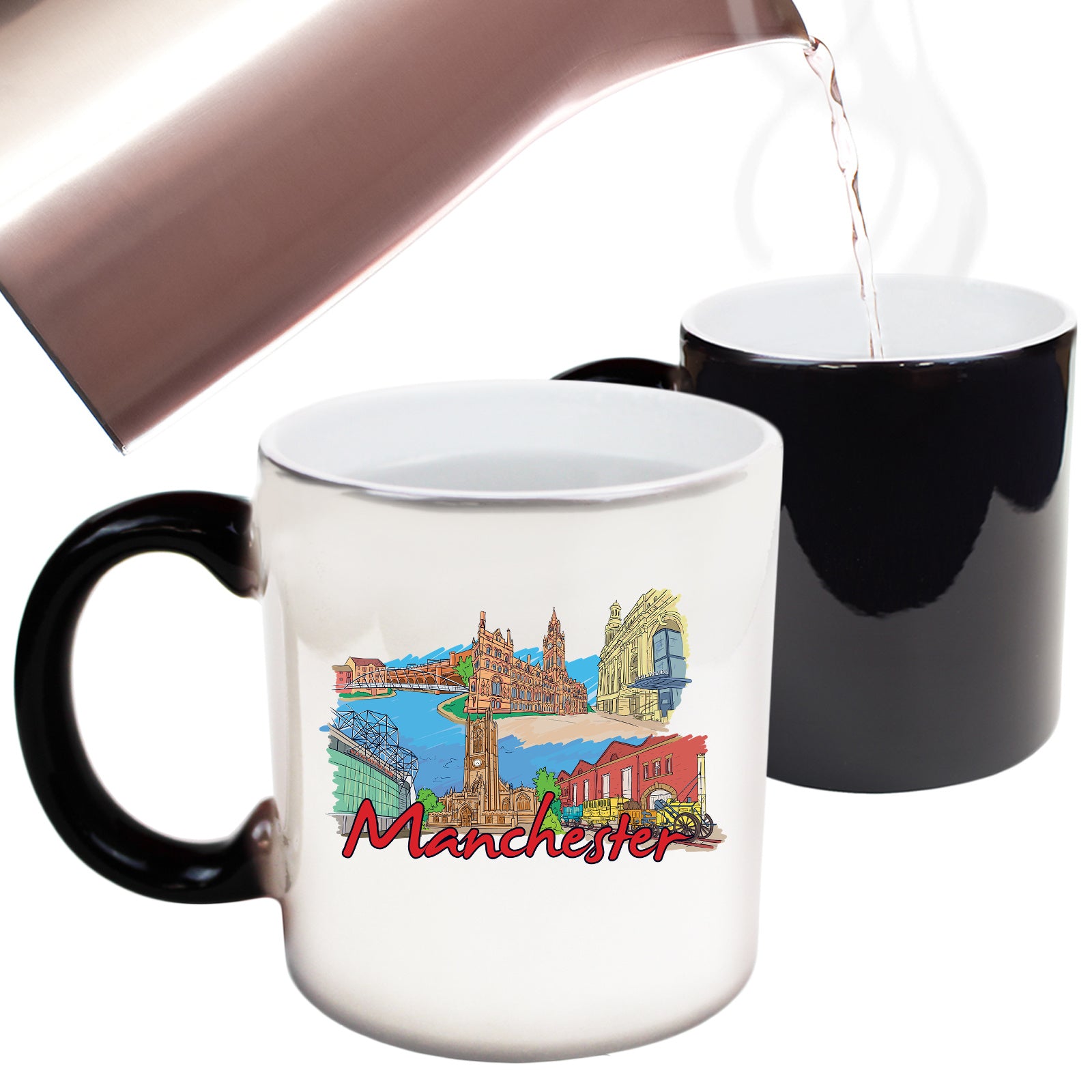 Manchester Uk United Kingdom Country Flag Destination - Funny Colour Changing Mug