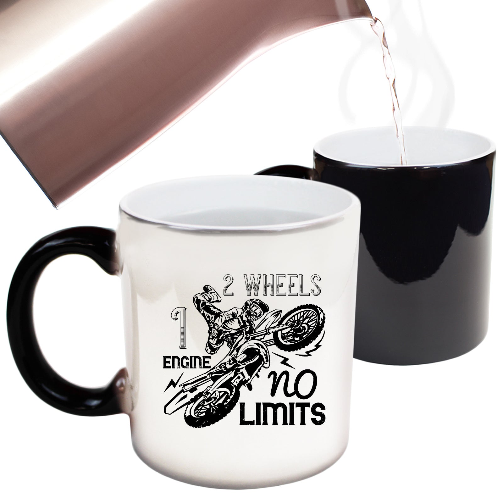 Dirt Bike 2 Wheels 1 Engine No Limits - Funny Colour Changing Mug