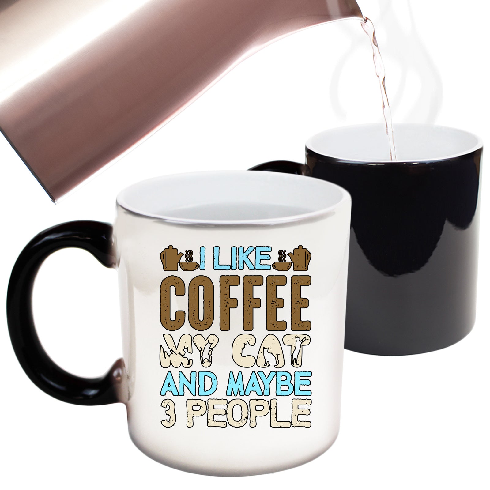I Like Coffee My Can And 3 People - Funny Colour Changing Mug