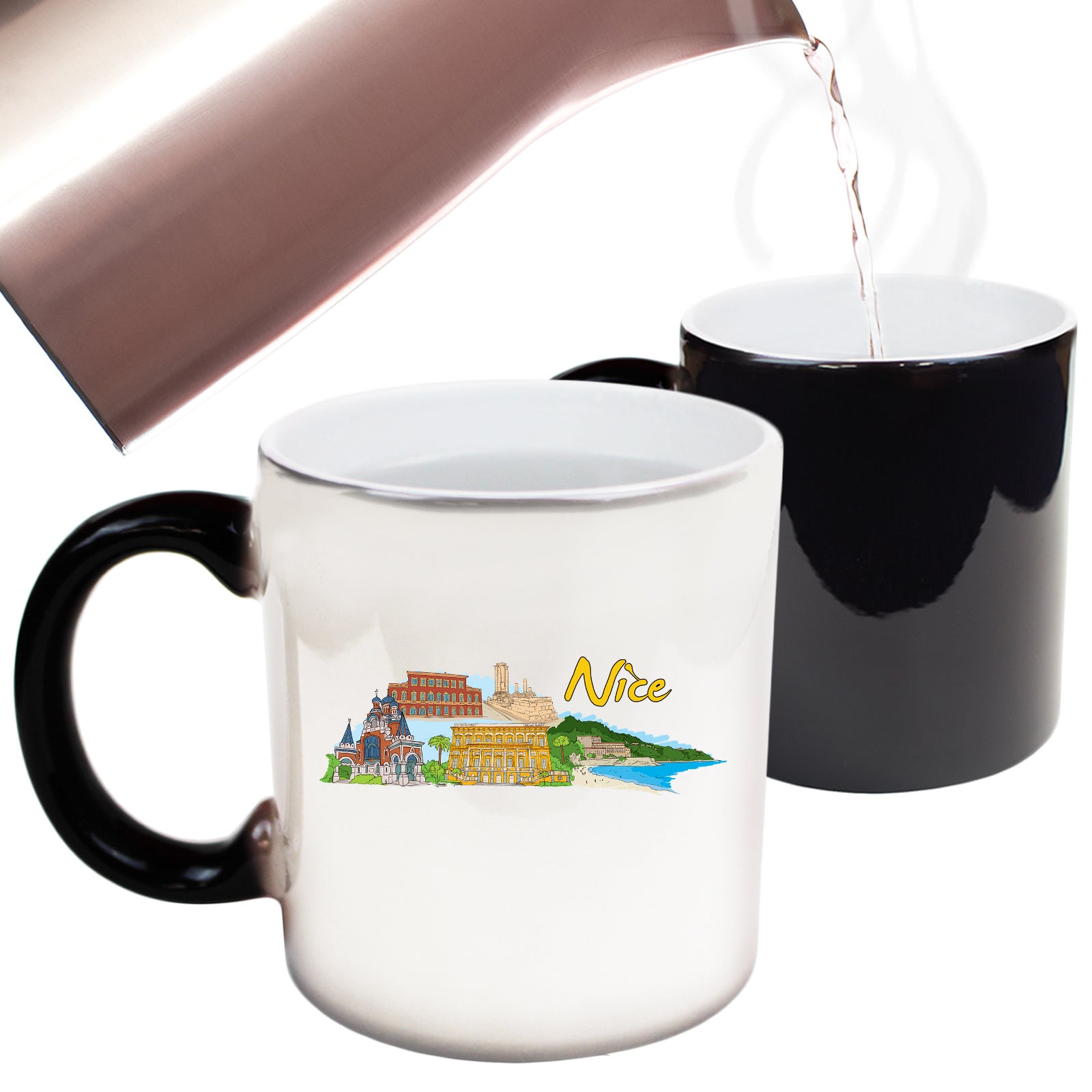 Nice France Country Flag Destination - Funny Colour Changing Mug
