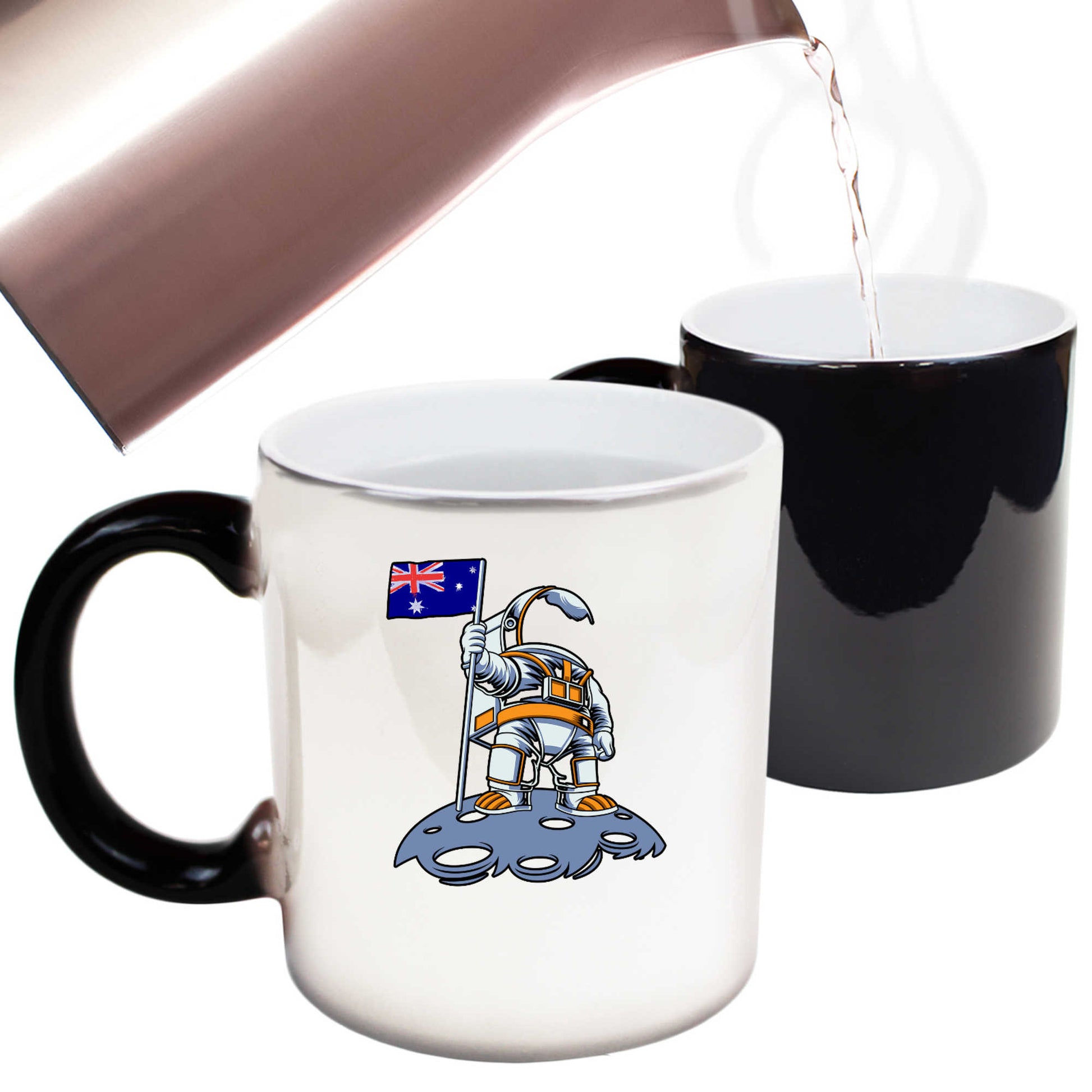 Astronaut Moon Australia Flag - Funny Colour Changing Mug