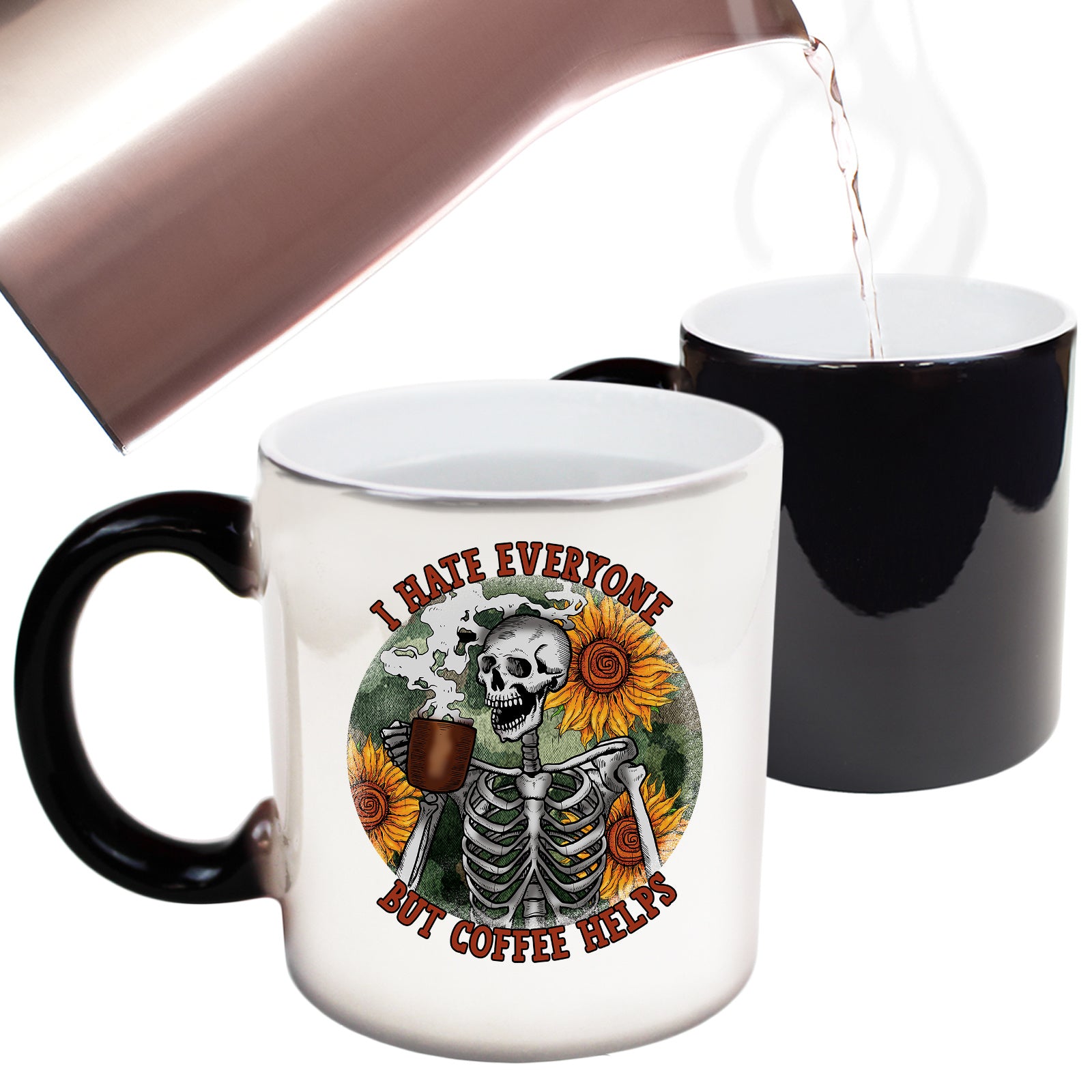 Hate Everyone But Coffee Helps - Funny Colour Changing Mug