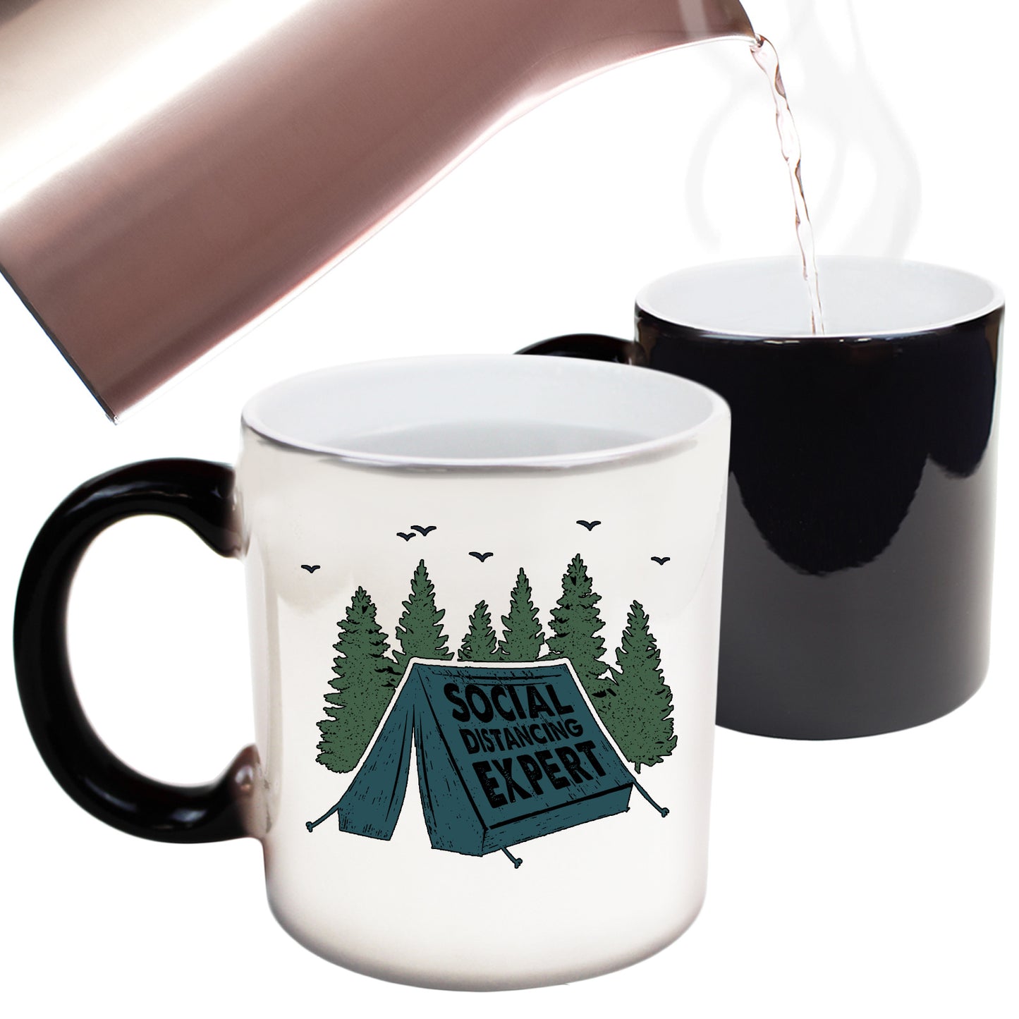 Camping Social Distancing Expert - Funny Colour Changing Mug