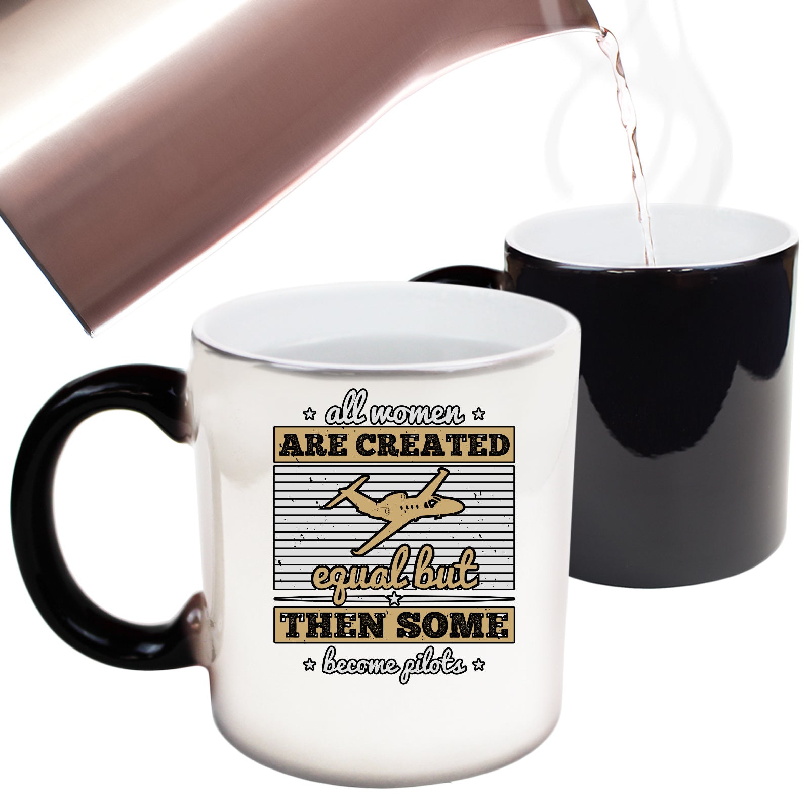 All Women Are Created Equal But Then Some Become Pilots - Funny Colour Changing Mug