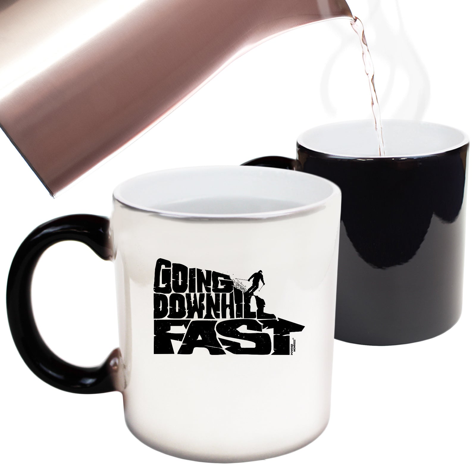 Pm Going Downhill Fast Ski - Funny Colour Changing Mug
