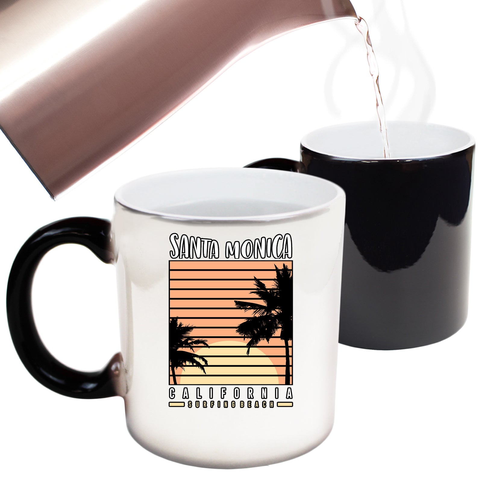 Santa Monica California Surfing Surf - Funny Colour Changing Mug