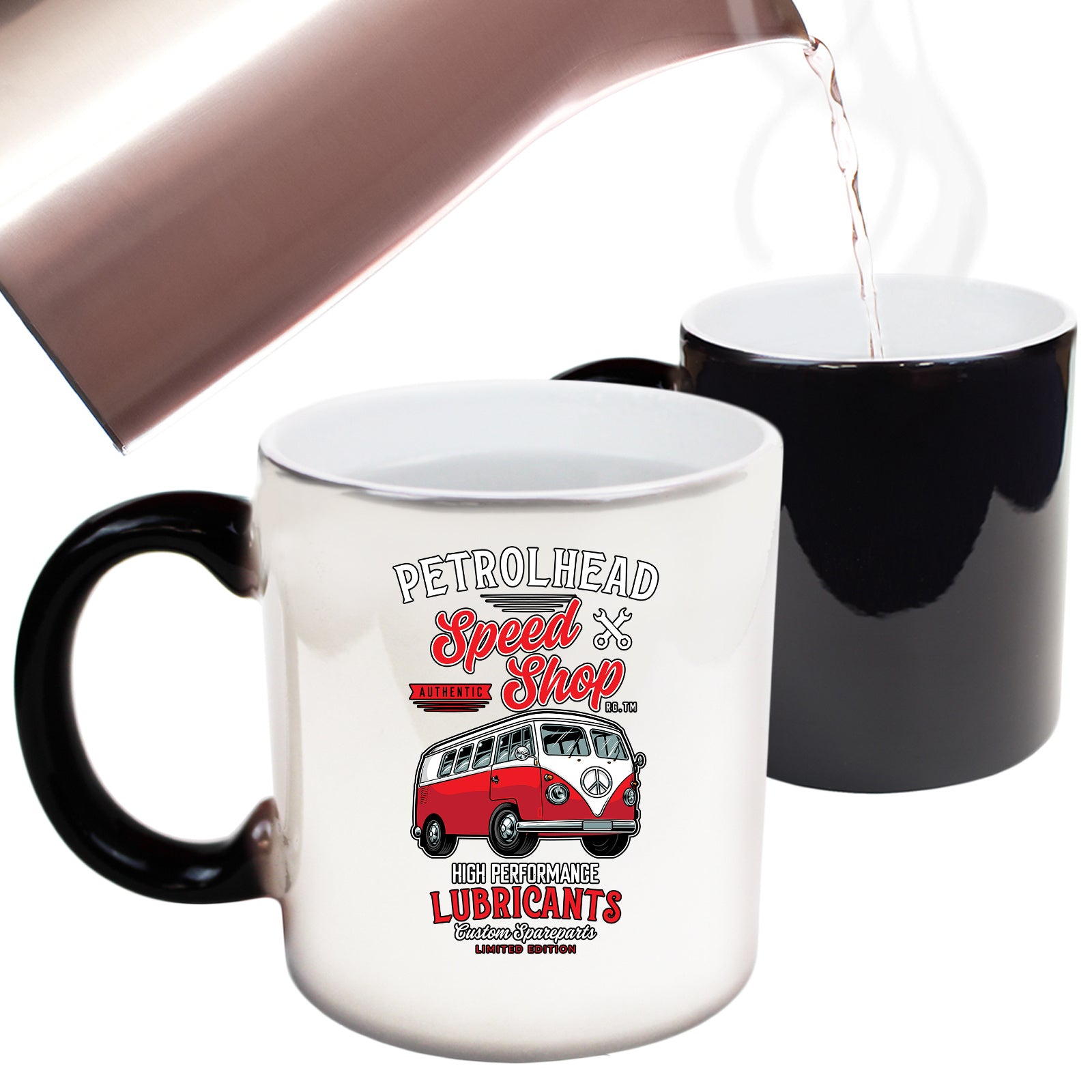 Petrol Head Speed Shop Camper Retro - Funny Colour Changing Mug
