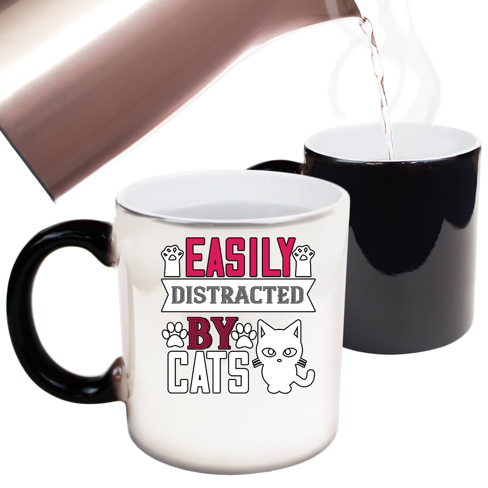 Cats Easily Distracted By Cats - Funny Colour Changing Mug