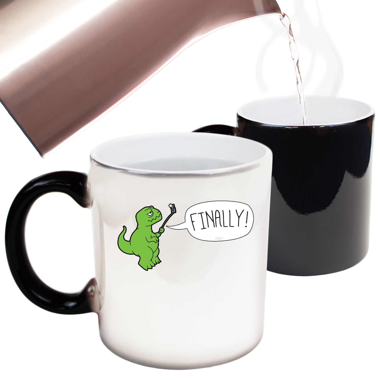 Trex Finally Selfie Dinosaur - Funny Colour Changing Mug