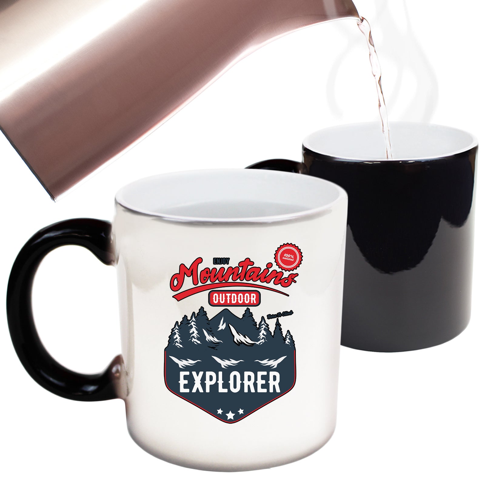 Born To Climb Mountain Outdoors - Funny Colour Changing Mug