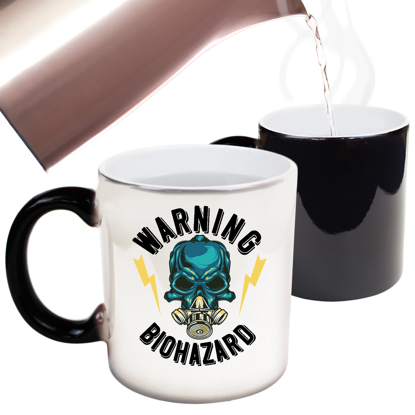 Warning Biohazard Skull - Funny Colour Changing Mug
