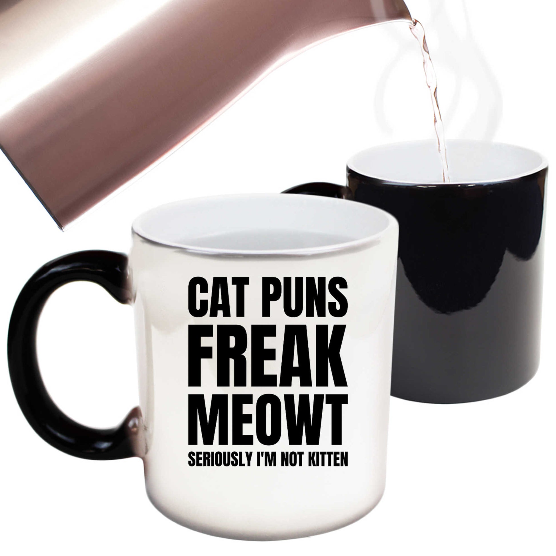 Cat Puns Freak Meowt Cats - Funny Colour Changing Mug