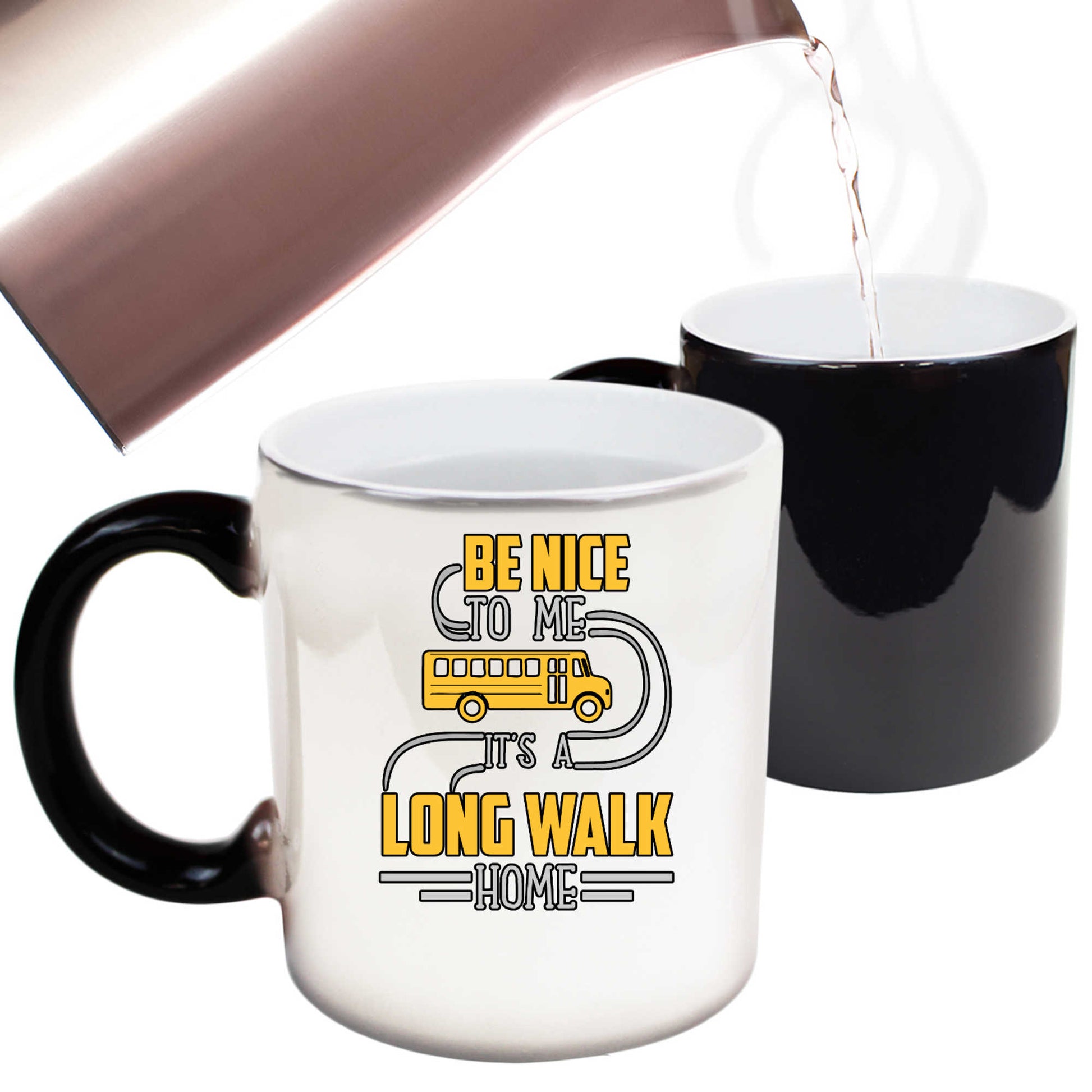 Be Nice To Me It Is A Long Walk Home V2 Bus Driver - Funny Colour Changing Mug
