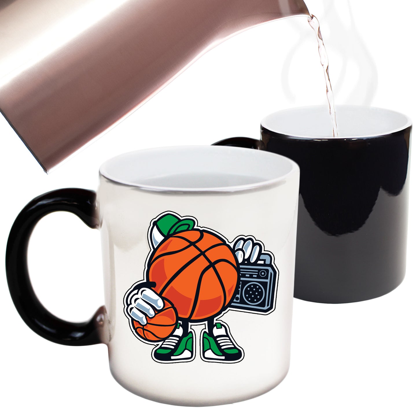 Street Basketball Cartoon Retro - Funny Colour Changing Mug