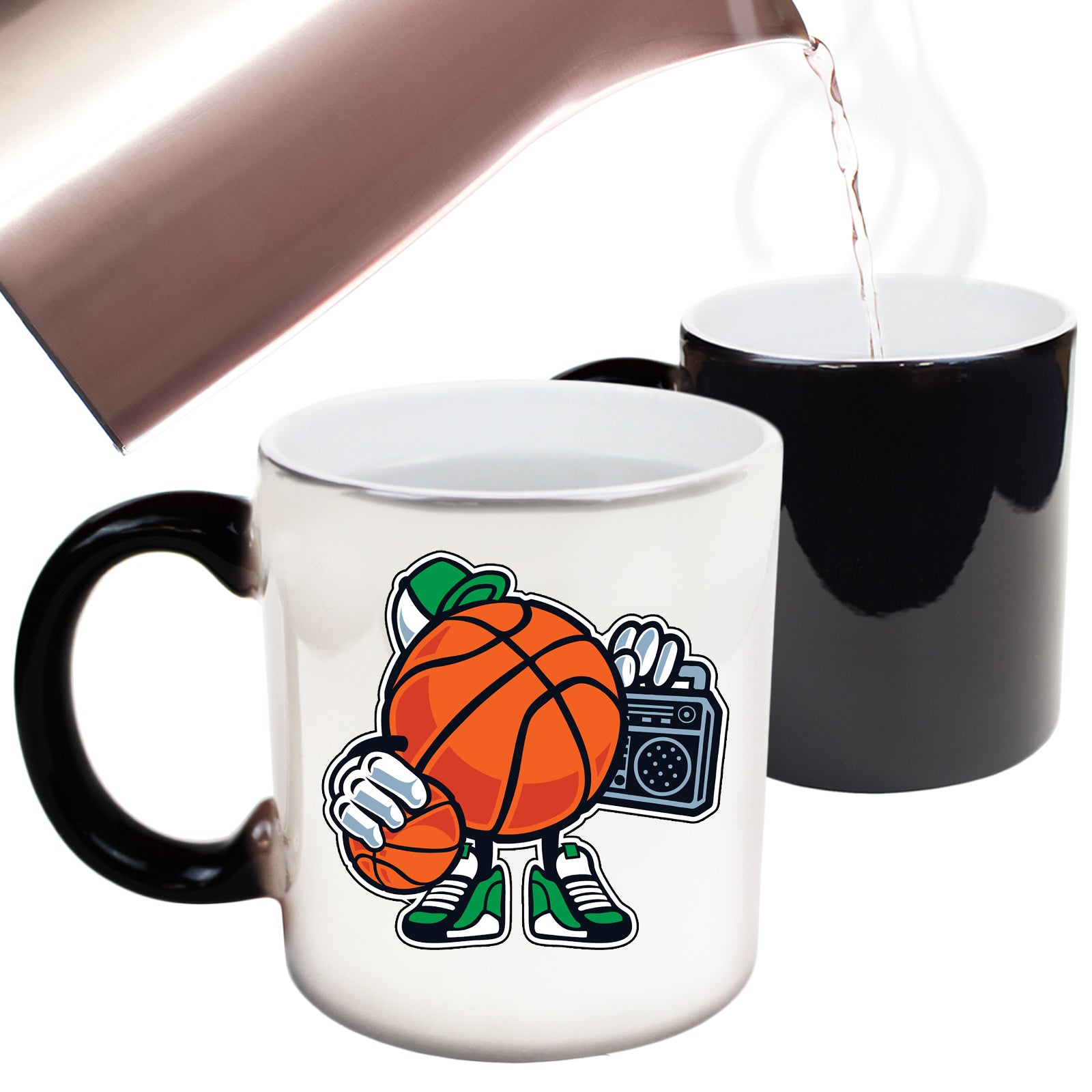 Street Basketball Cartoon Retro - Funny Colour Changing Mug