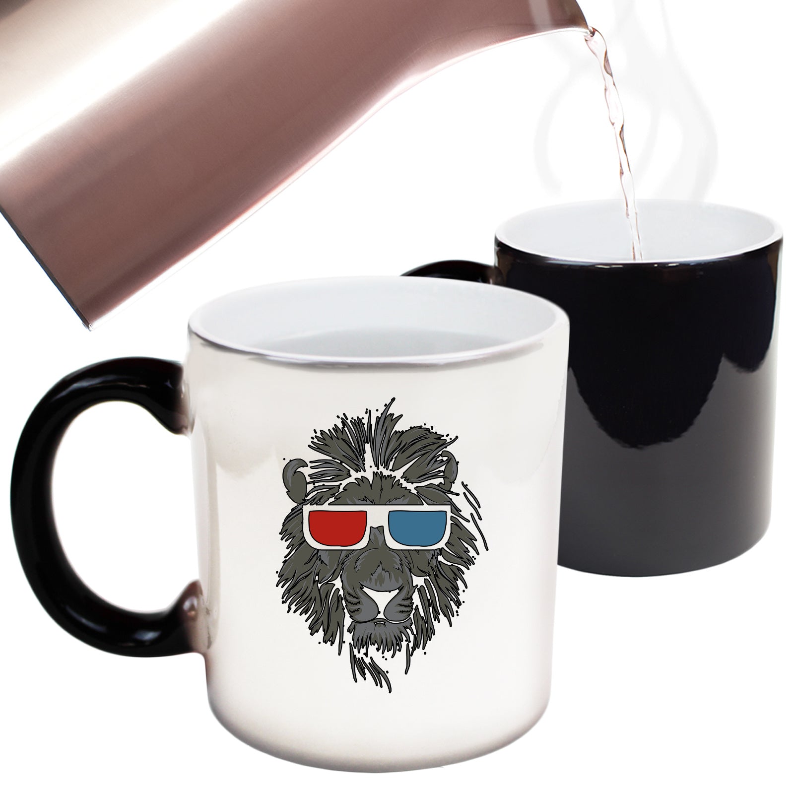 Cool Lion 3D Glasses Animal - Funny Colour Changing Mug
