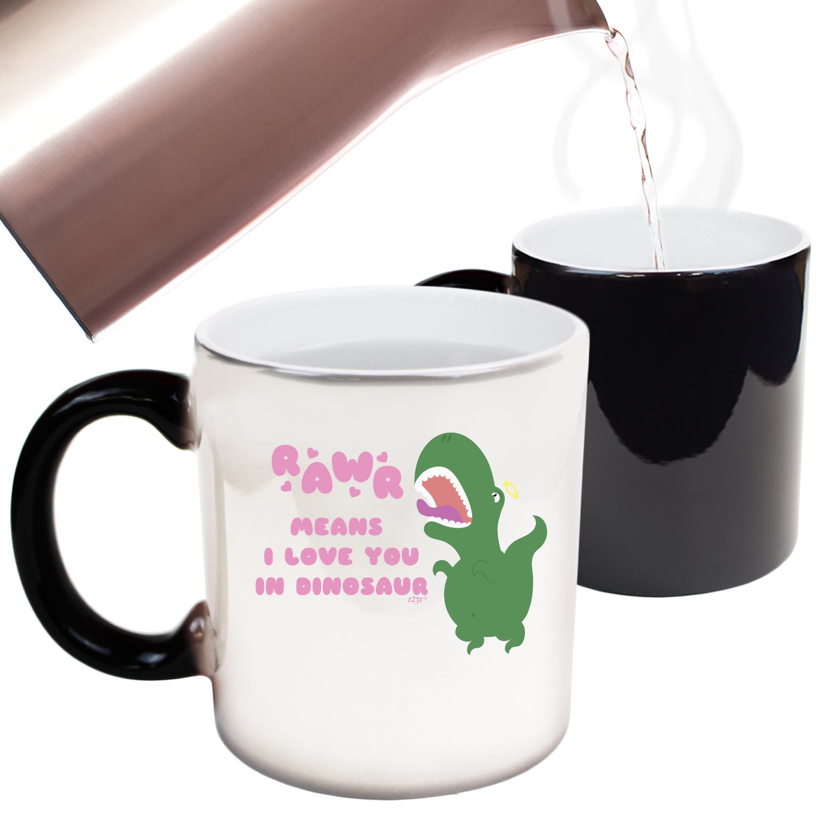 Rawr Means Love You In Dinosaur - Funny Colour Changing Mug